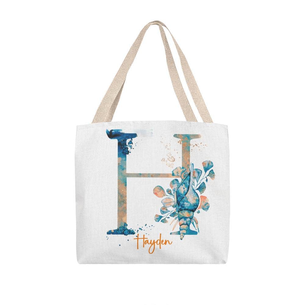 PERSONALIZABLE TOTE BAG | MONOGRAM - H | PERFECT GIFT for YOU, CO-WORKER, BFF