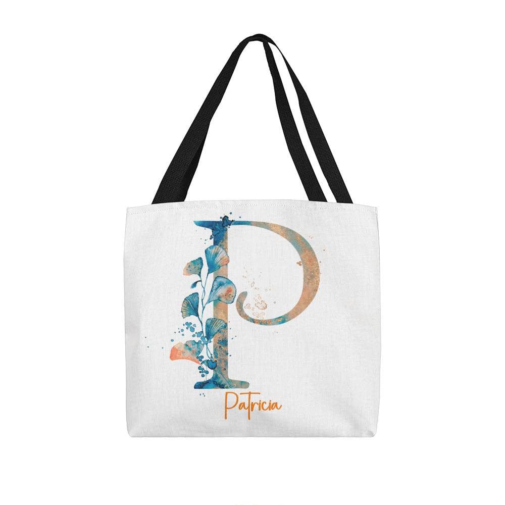 PERSONALIZABLE TOTE BAG | MONOGRAM - P | PERFECT GIFT for MOM, TEACHER, SISTER-in-LAW