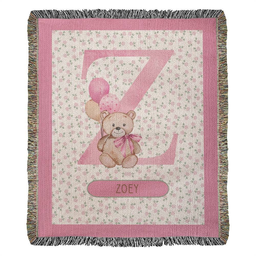 Personalizable A to Z Quality HEIRLOOM BLANKET for little Girl. Perfect gift for Daughter or Granddaughter.