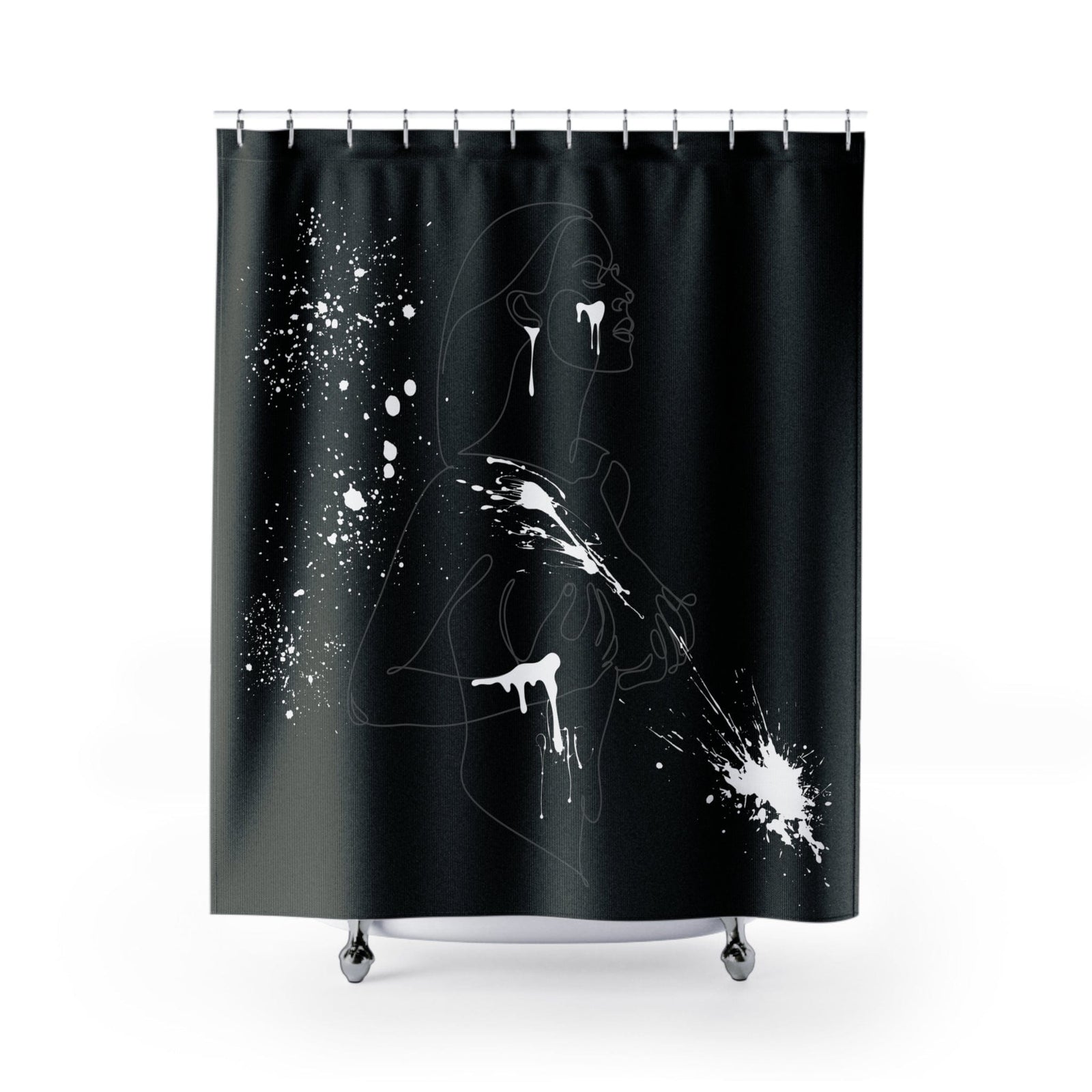SUBTLE EROTICA - FLUIDITY | 18+ | SHOWER CURTAIN with White Accents