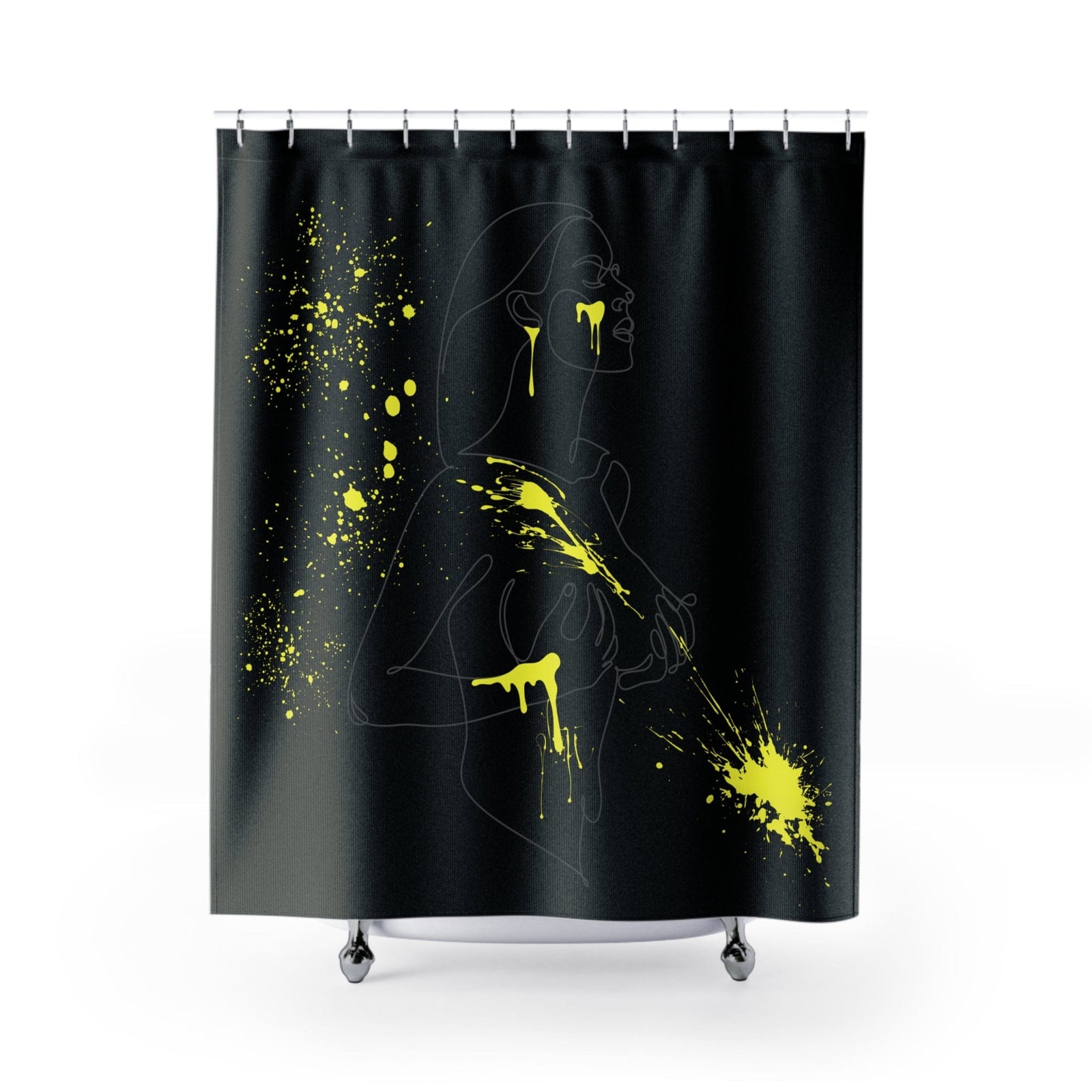 SUBTLE EROTICA - FLUIDITY | 18+ | SHOWER CURTAIN with Yellow Accents