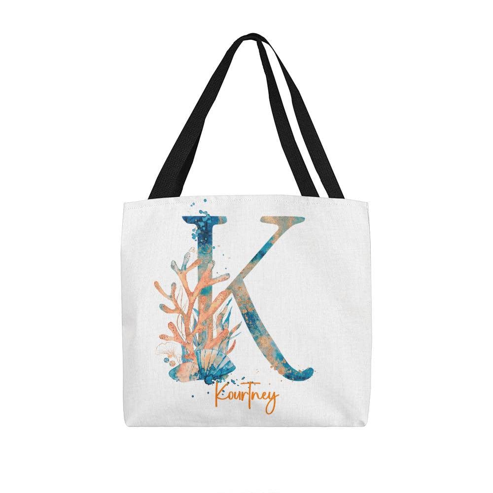PERSONALIZABLE TOTE BAG | MONOGRAM - K | PERFECT GIFT FOR WIFE, SISTER, CO-WORKER