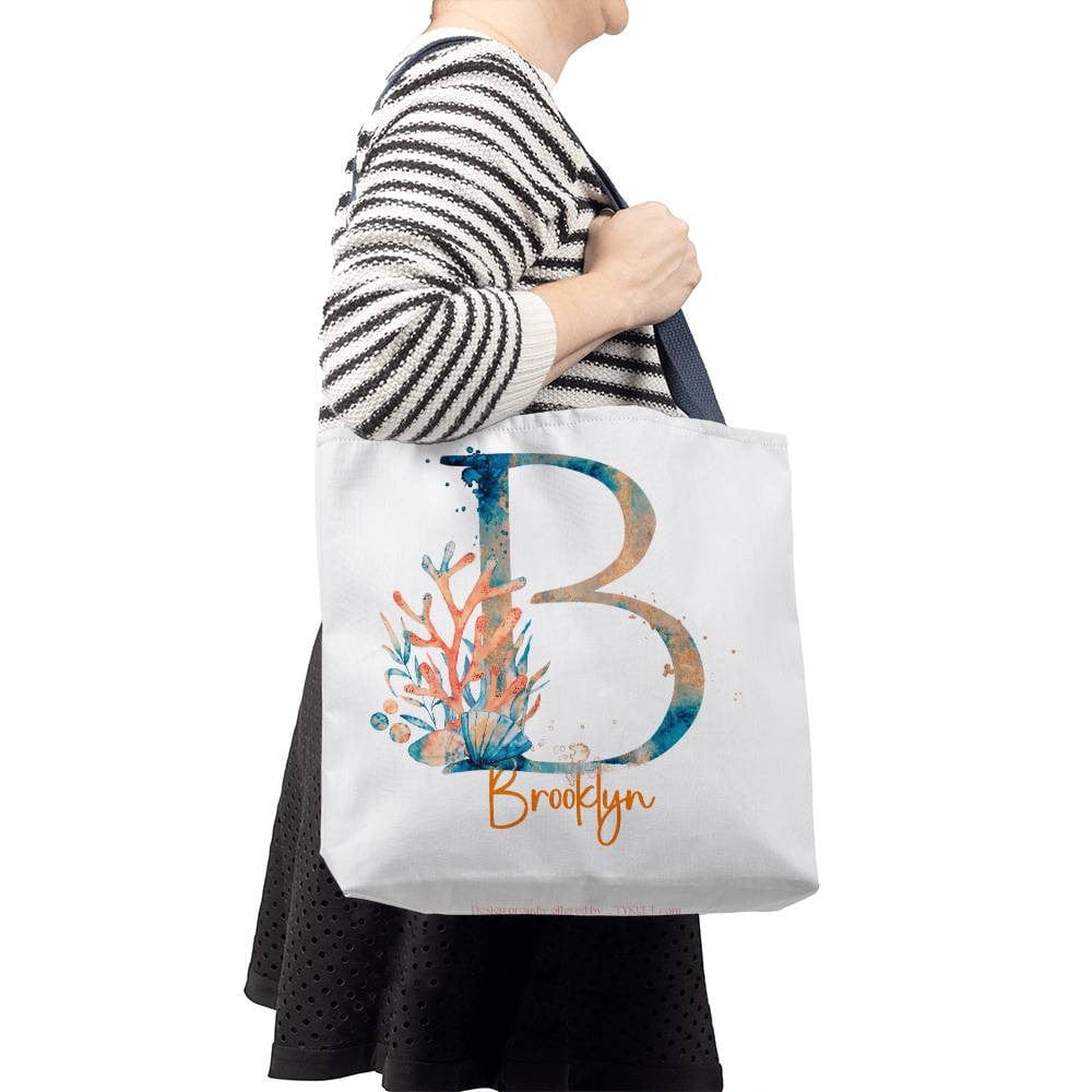 PERSONALIZABLE TOTE BAG | MONOGRAM - B | PERFECT GIFT for MOM, TEACHER, BFF