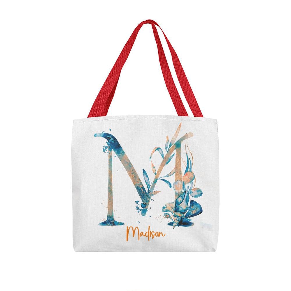 PERSONALIZABLE TOTE BAG | MONOGRAM - M | PERFECT GIFT for MOM, TEACHER, DAUGHTER