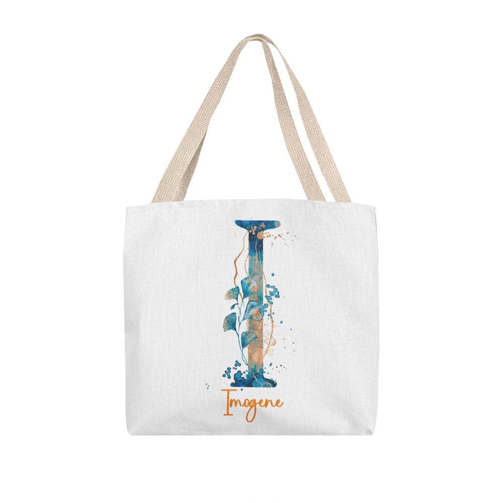 PERSONALIZABLE TOTE BAG | MONOGRAM - I | PERFECT GIFT for GRANDMA, SISTER, TEACHER