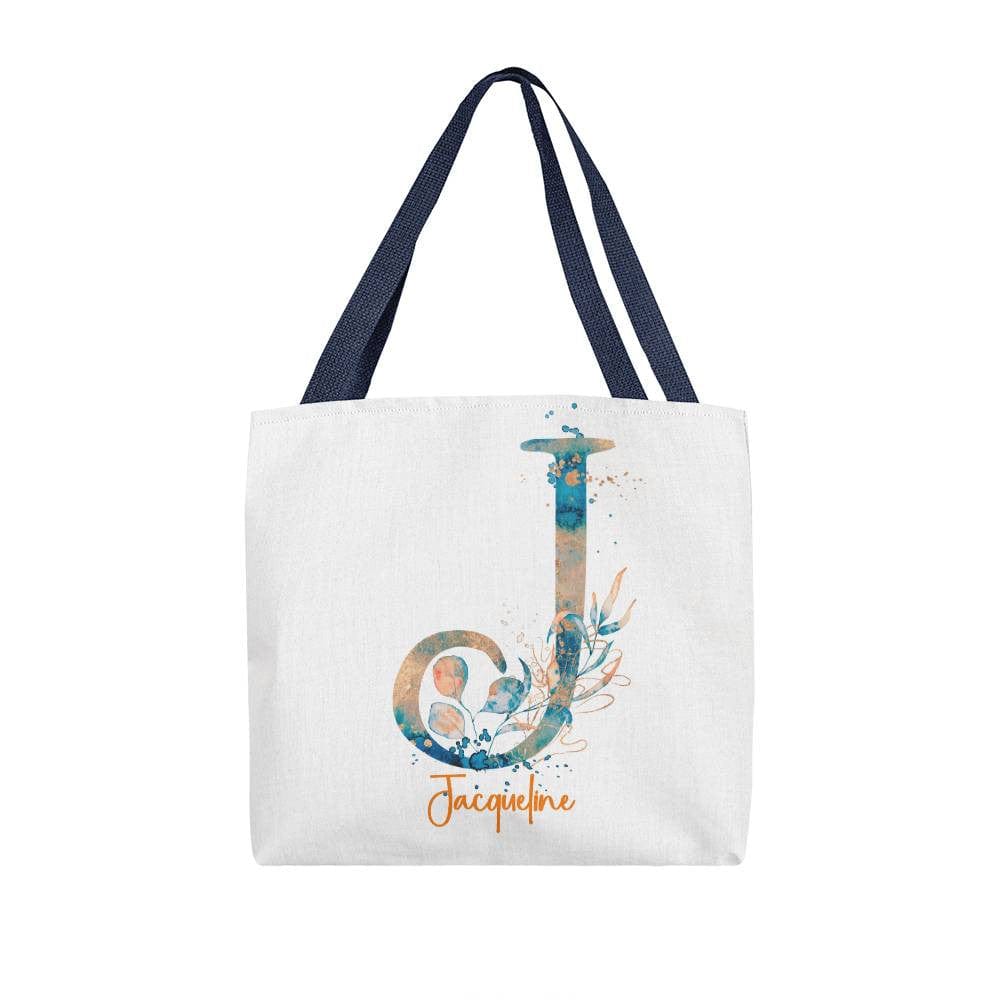 PERSONALIZABLE TOTE BAG | MONOGRAM - J | PERFECT GIFT for BFF, TEACHER, CO-WORKER