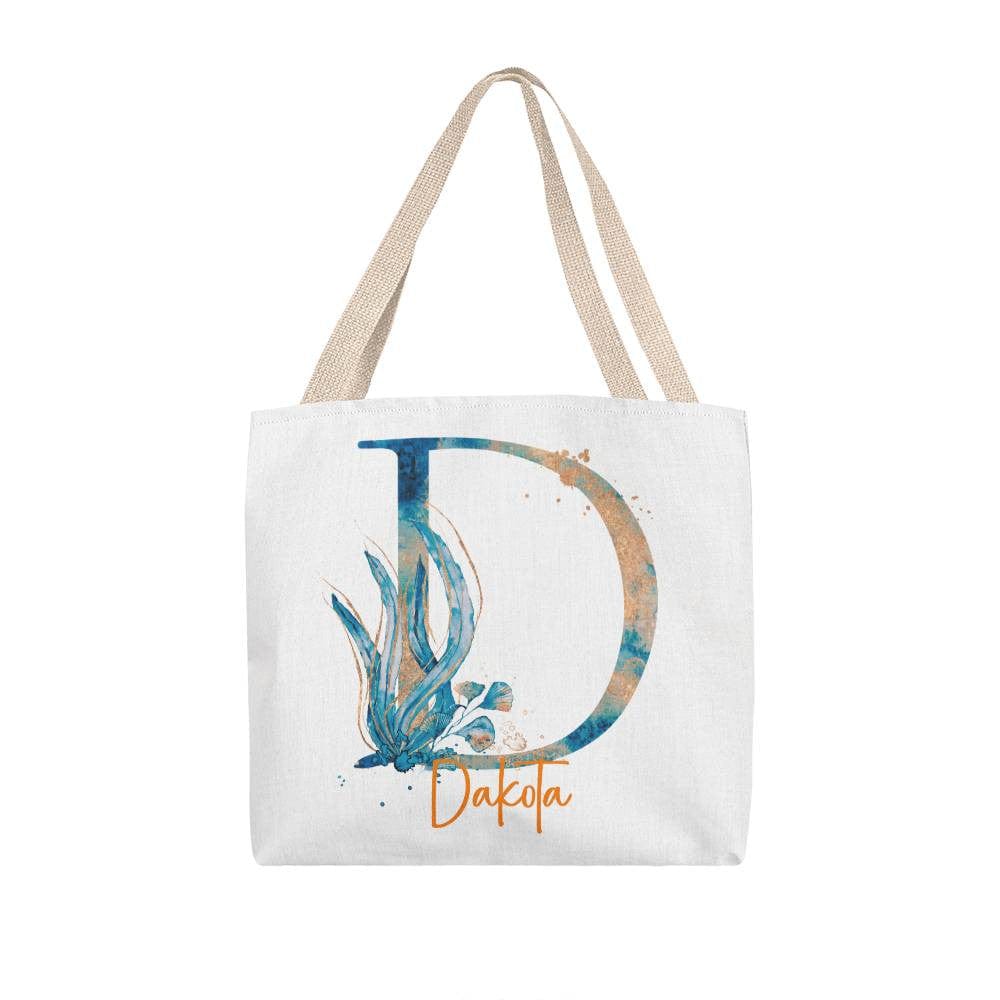 PERSONALIZABLE TOTE BAG | MONOGRAM - D | PERFECT GIFT for SISTER, MOM, BFF
