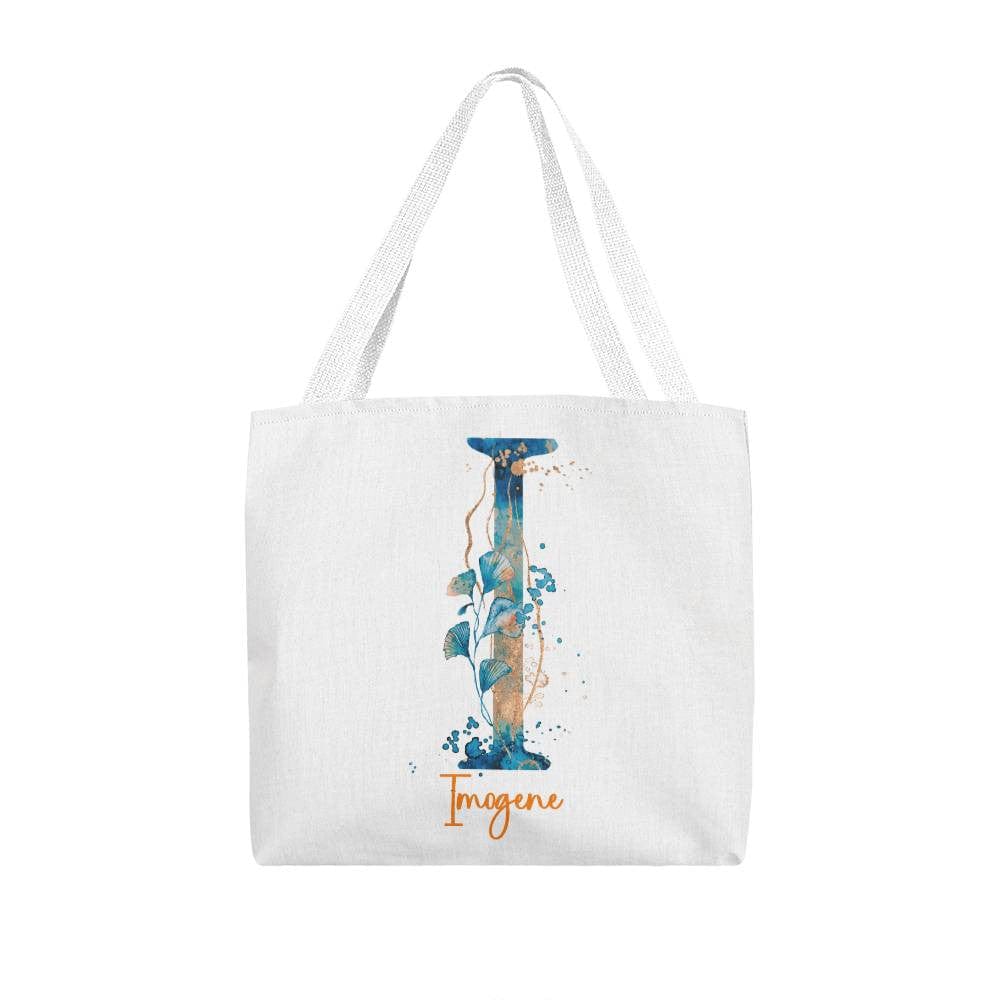 PERSONALIZABLE TOTE BAG | MONOGRAM - I | PERFECT GIFT for GRANDMA, SISTER, TEACHER