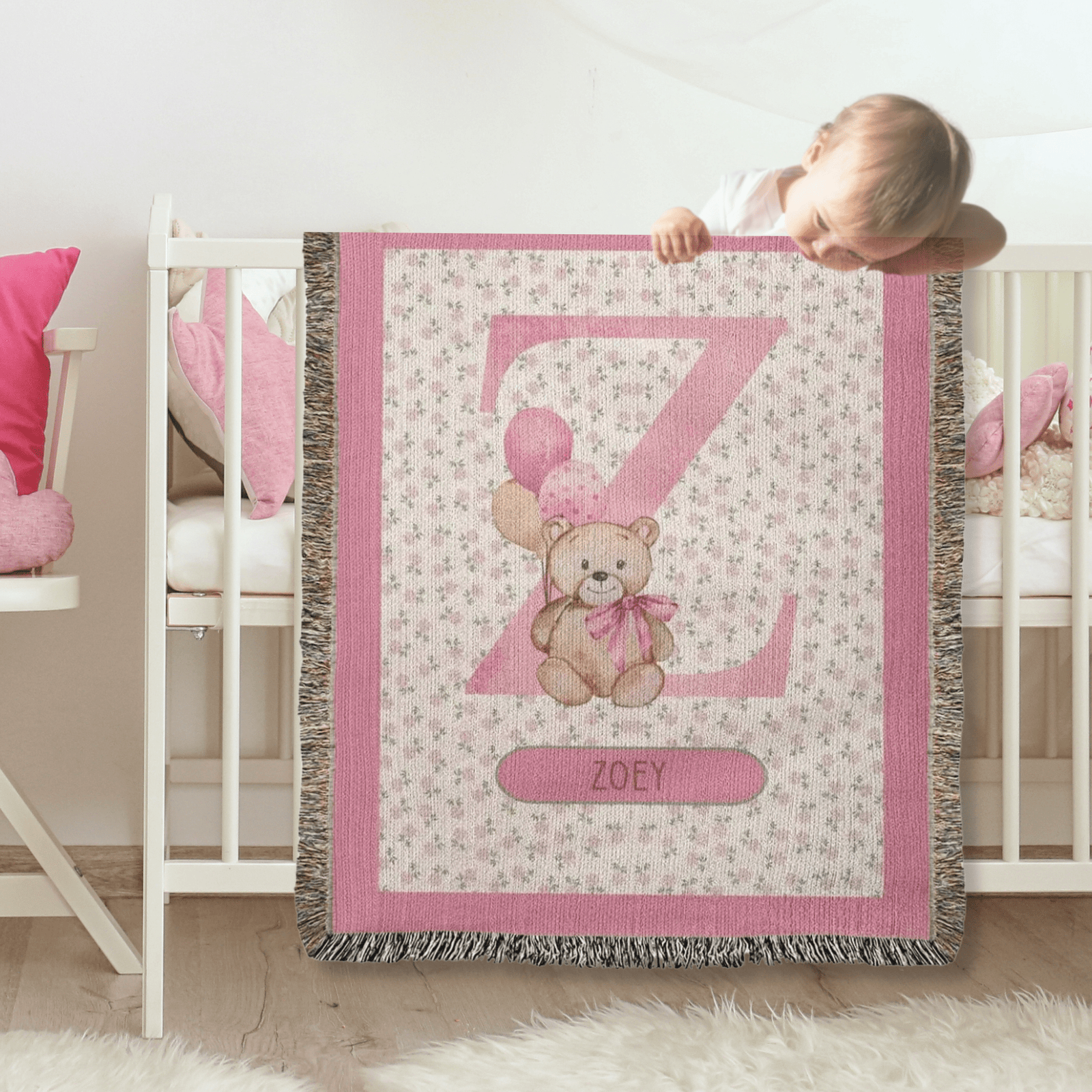 Personalizable A to Z Quality HEIRLOOM BLANKET for little Girl. Perfect gift for Daughter or Granddaughter.