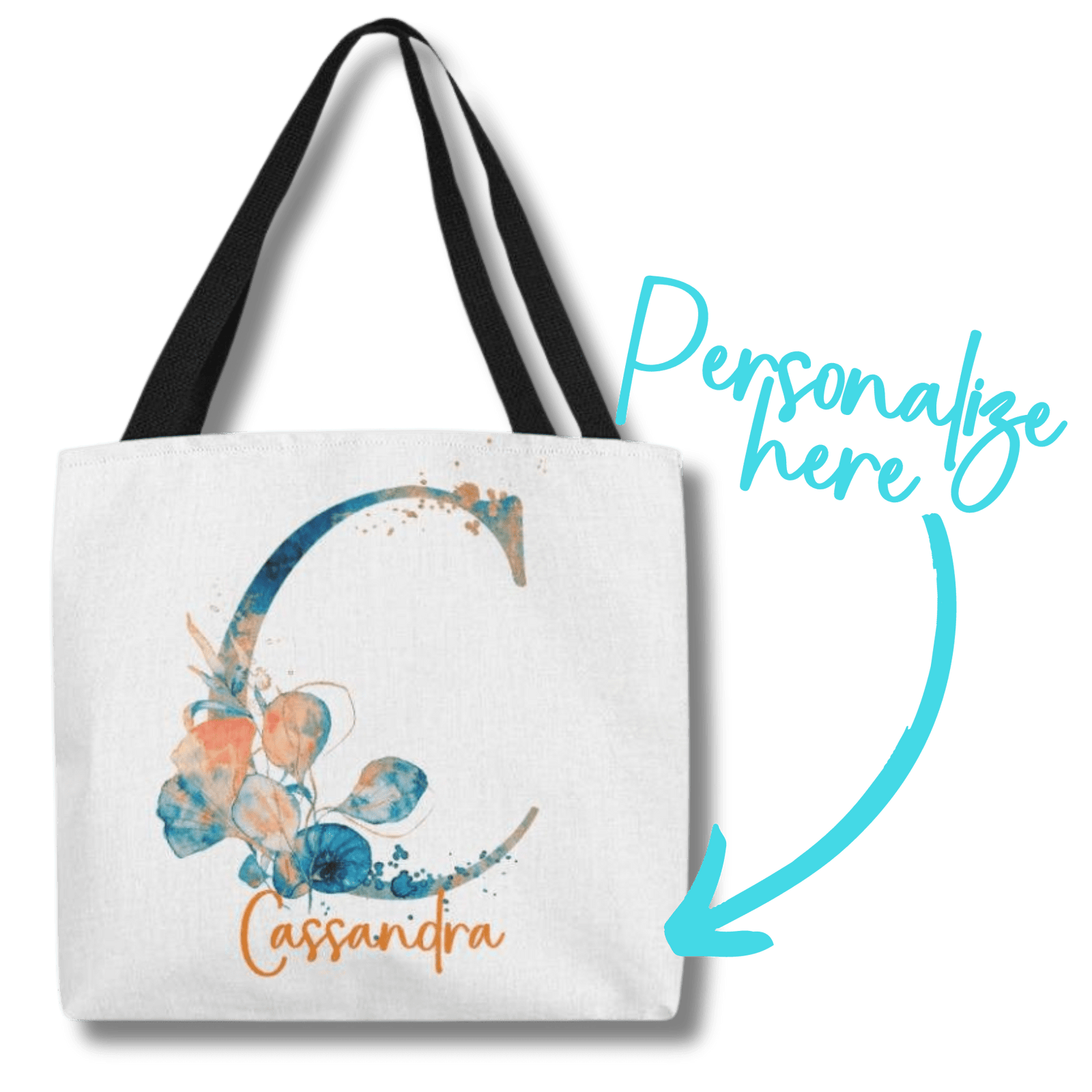 PERSONALIZABLE TOTE BAG | MONOGRAM - C | PERFECT GIFT for YOU, BFF, DAUGHTER