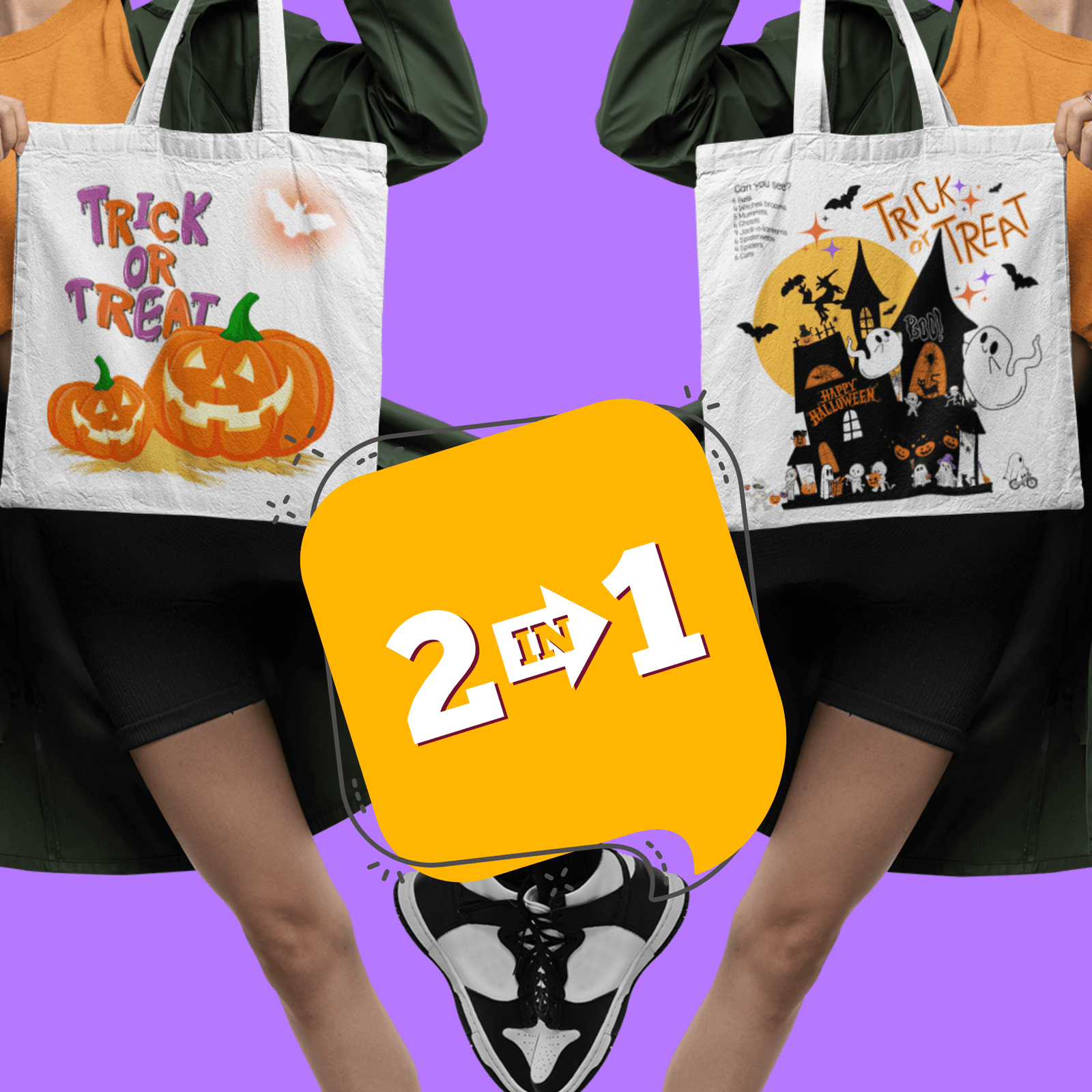 HALLOWEEN ACTIVITY - LOOT BAG | ADD-A-NAME | TRICK or TREAT | 3 SIZES