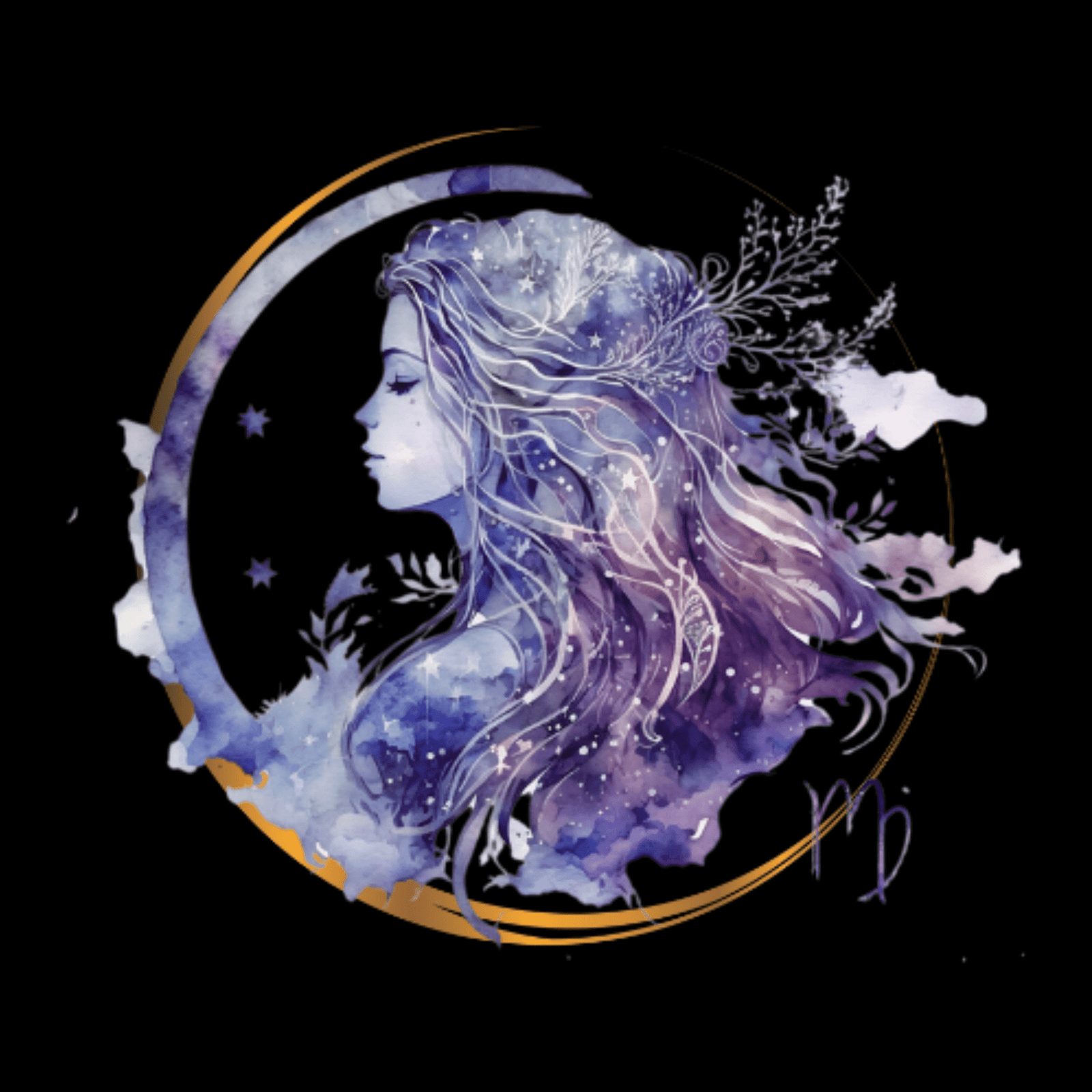 Vibrant Virgo zodiac sign featuring a cosmic Maiden with a celestial background