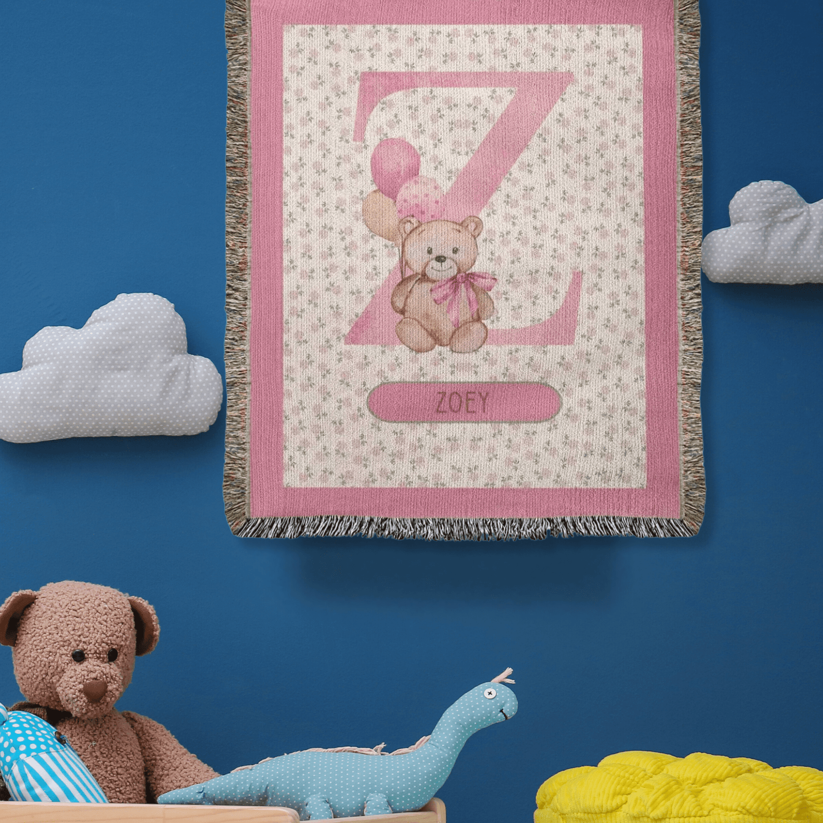 Personalizable A to Z Quality HEIRLOOM BLANKET for little Girl. Perfect gift for Daughter or Granddaughter.