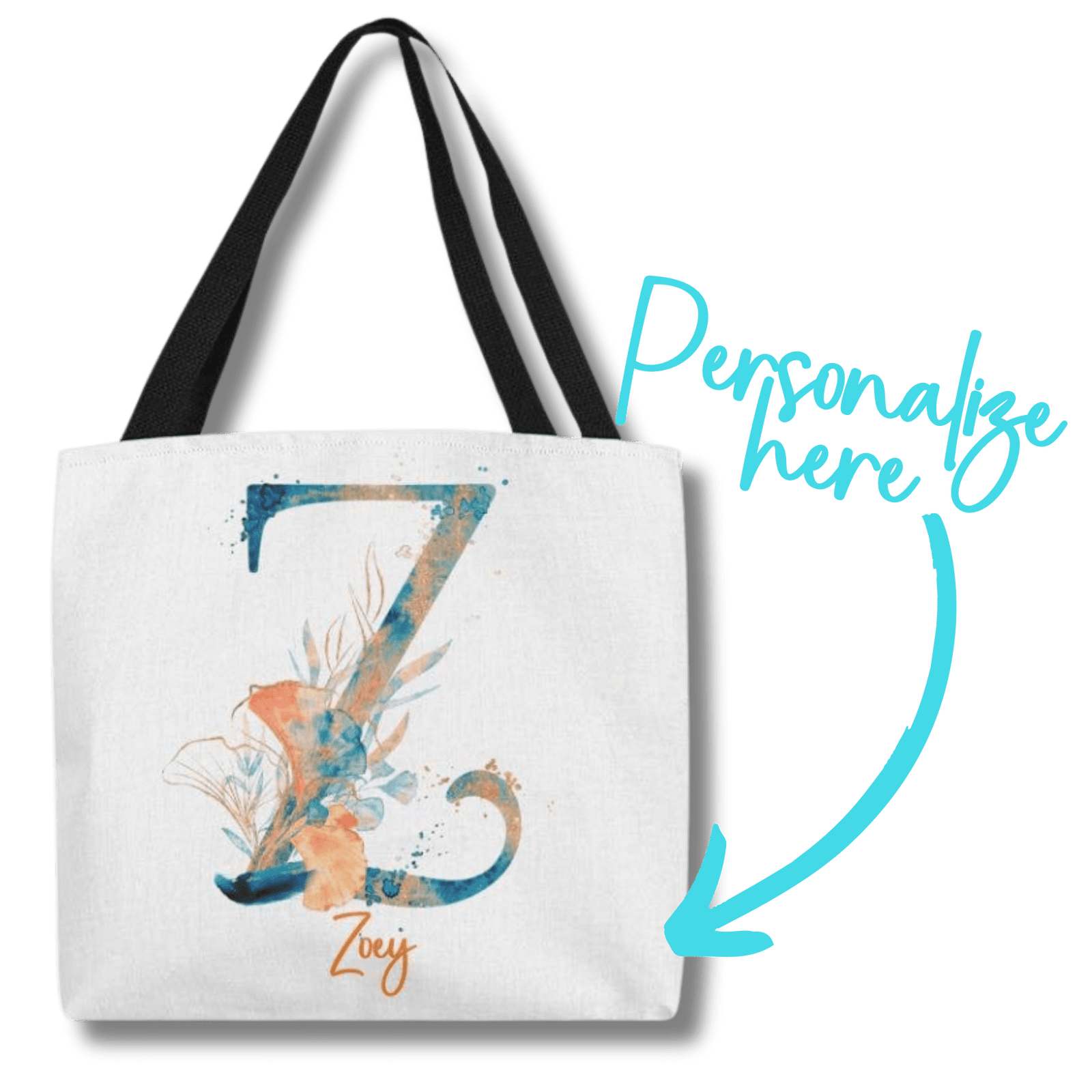 PERSONALIZABLE TOTE BAG | MONOGRAM - Z | PERFECT GIFT for BFF, MOTHER-in-LAW, MOM