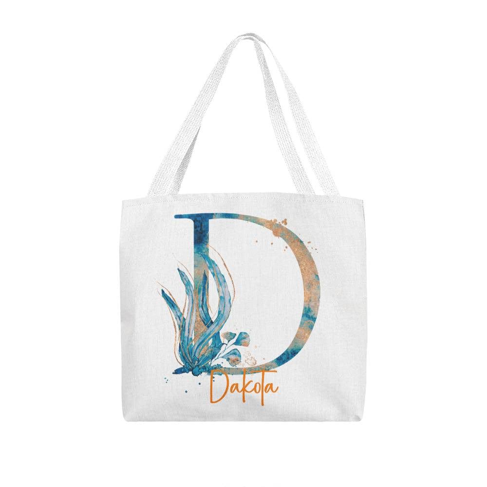 PERSONALIZABLE TOTE BAG | MONOGRAM - D | PERFECT GIFT for SISTER, MOM, BFF