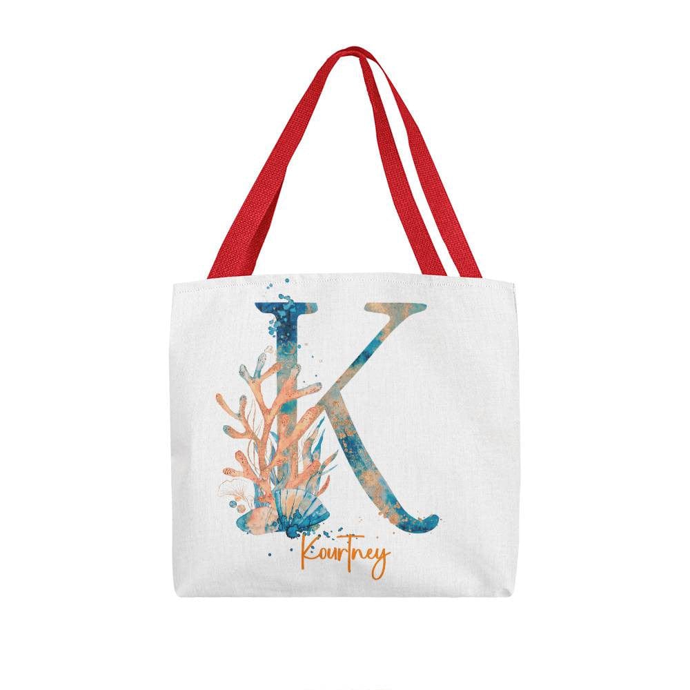 PERSONALIZABLE TOTE BAG | MONOGRAM - K | PERFECT GIFT FOR WIFE, SISTER, CO-WORKER