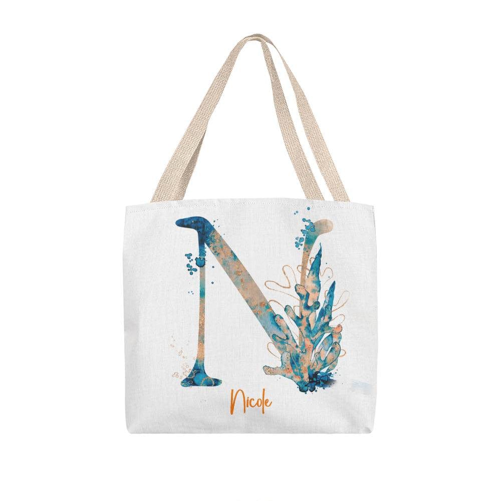 PERSONALIZABLE TOTE BAG | MONOGRAM - N | PERFECT GIFT for NANA, FIANCEE, DAUGHTER