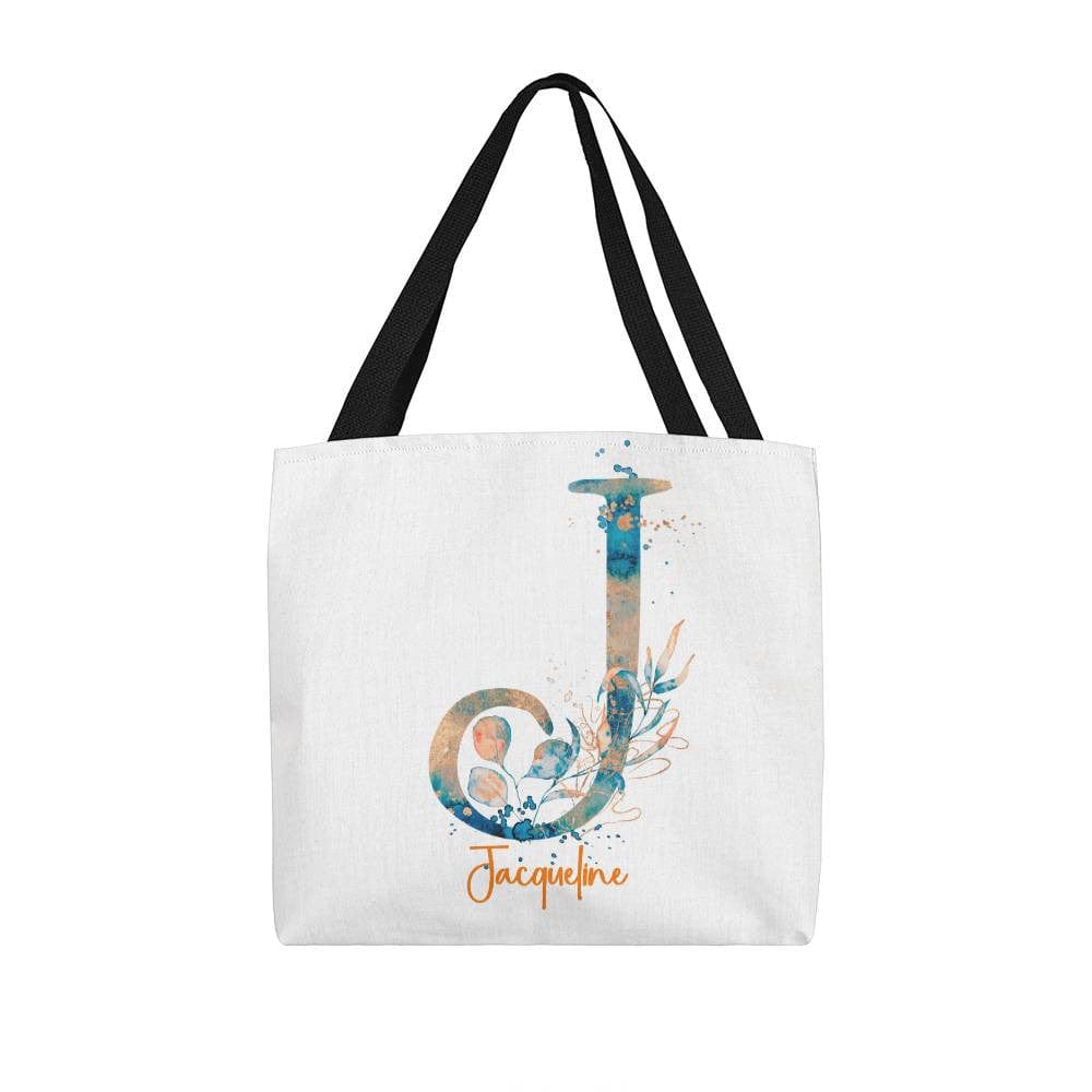 PERSONALIZABLE TOTE BAG | MONOGRAM - J | PERFECT GIFT for BFF, TEACHER, CO-WORKER