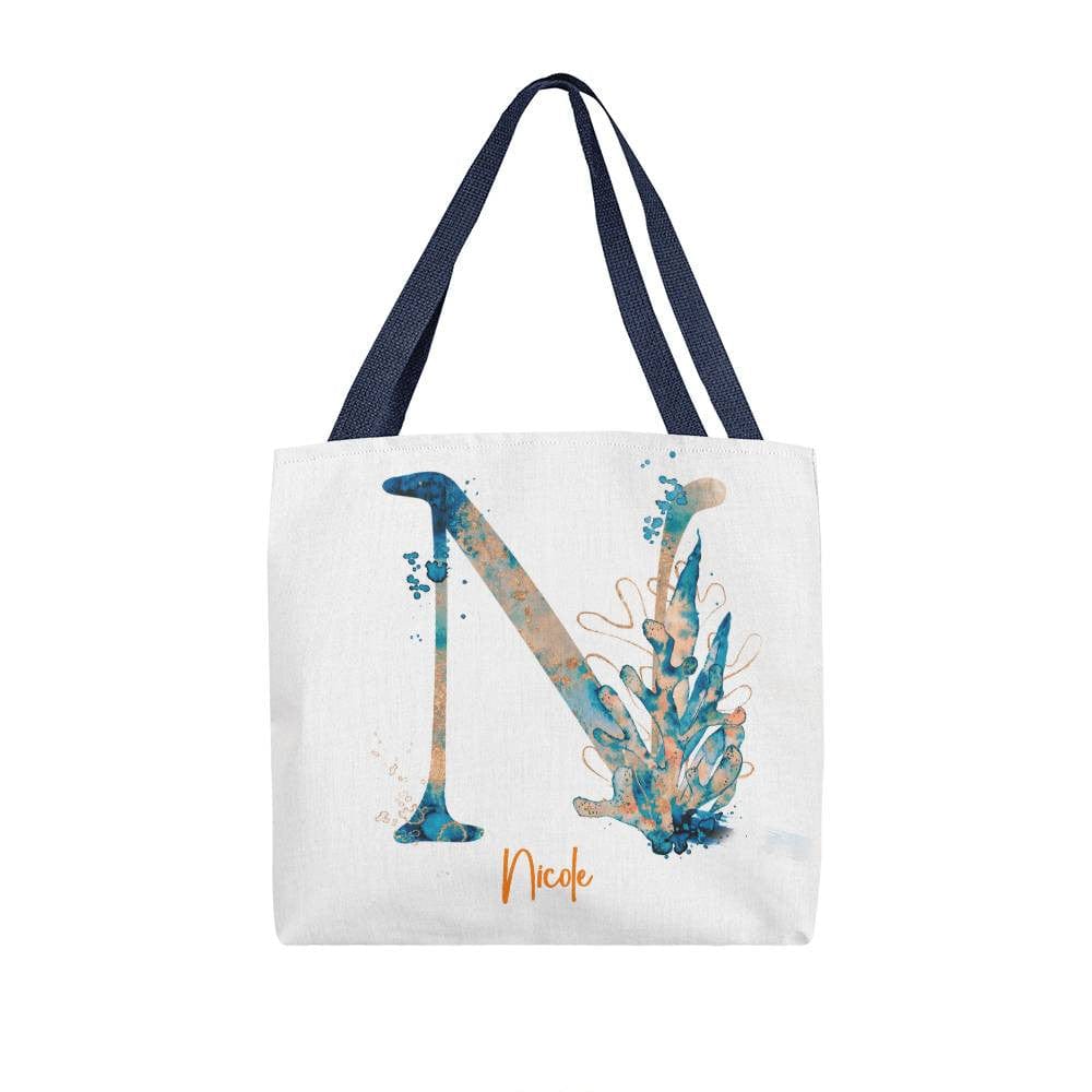 PERSONALIZABLE TOTE BAG | MONOGRAM - N | PERFECT GIFT for NANA, FIANCEE, DAUGHTER