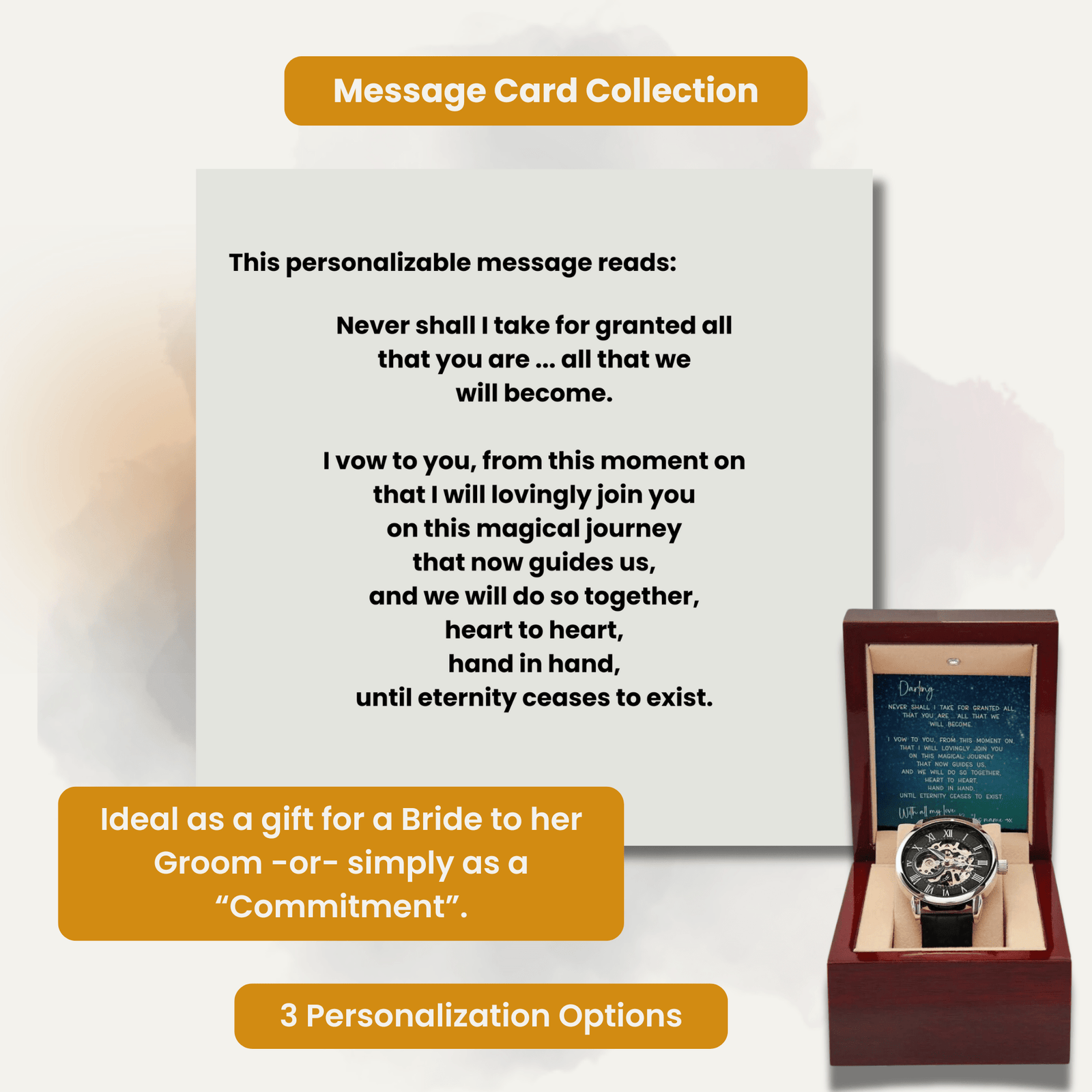 LOVING MESSAGE FROM BRIDE to GROOM | TIMELESS OPENWORK WATCH