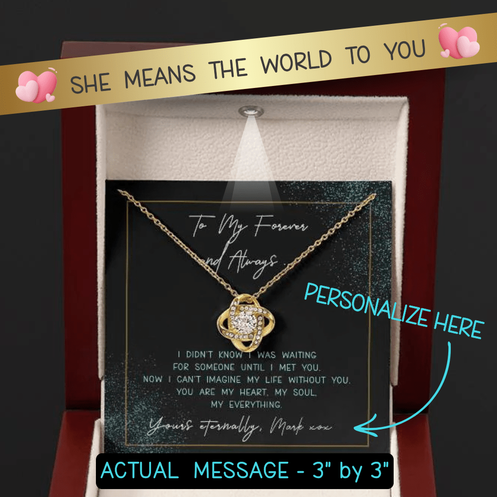 YOU ARE MY HEART, MY SOUL ... | Love Knot Necklace | PERSONALIZED MSG.