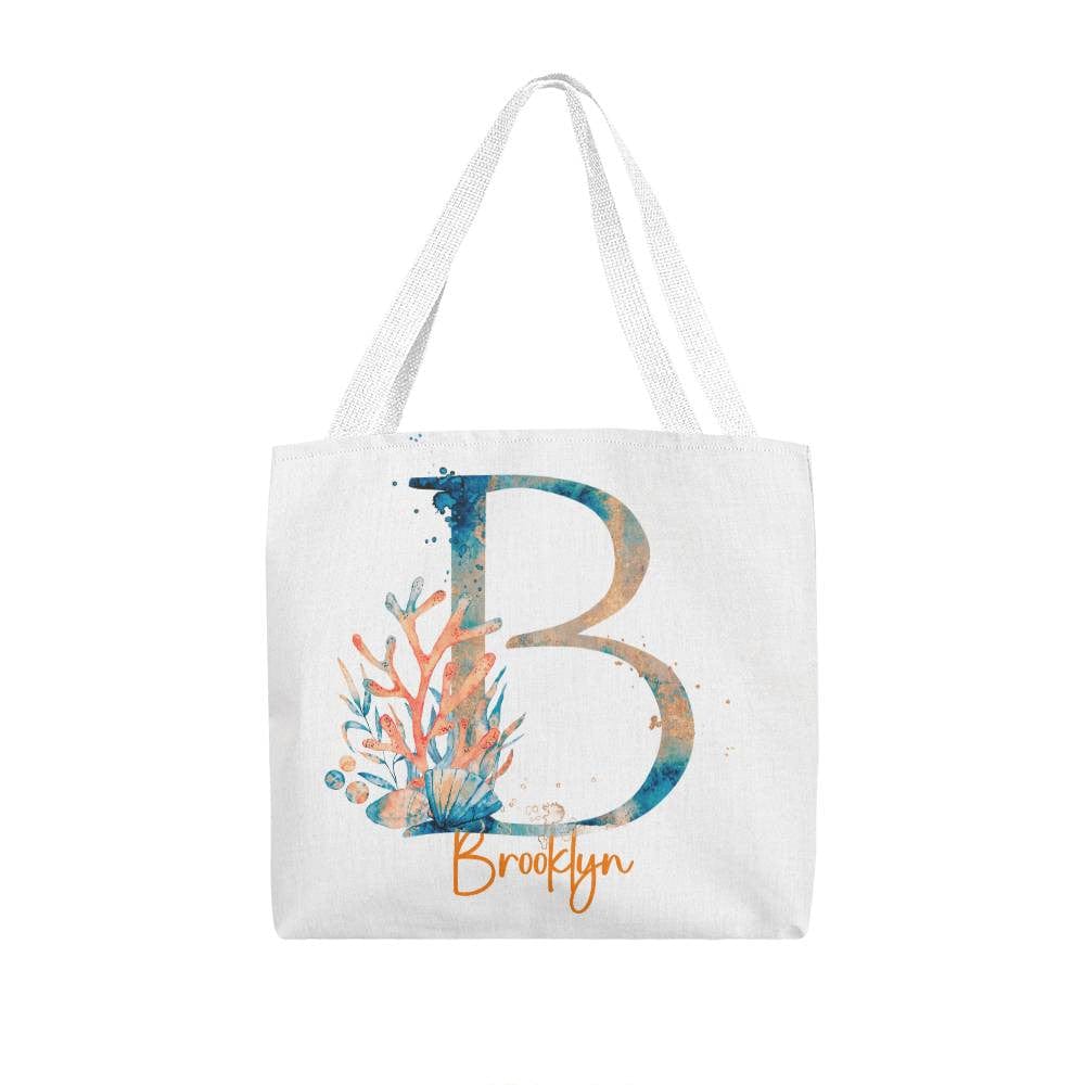 PERSONALIZABLE TOTE BAG | MONOGRAM - B | PERFECT GIFT for MOM, TEACHER, BFF