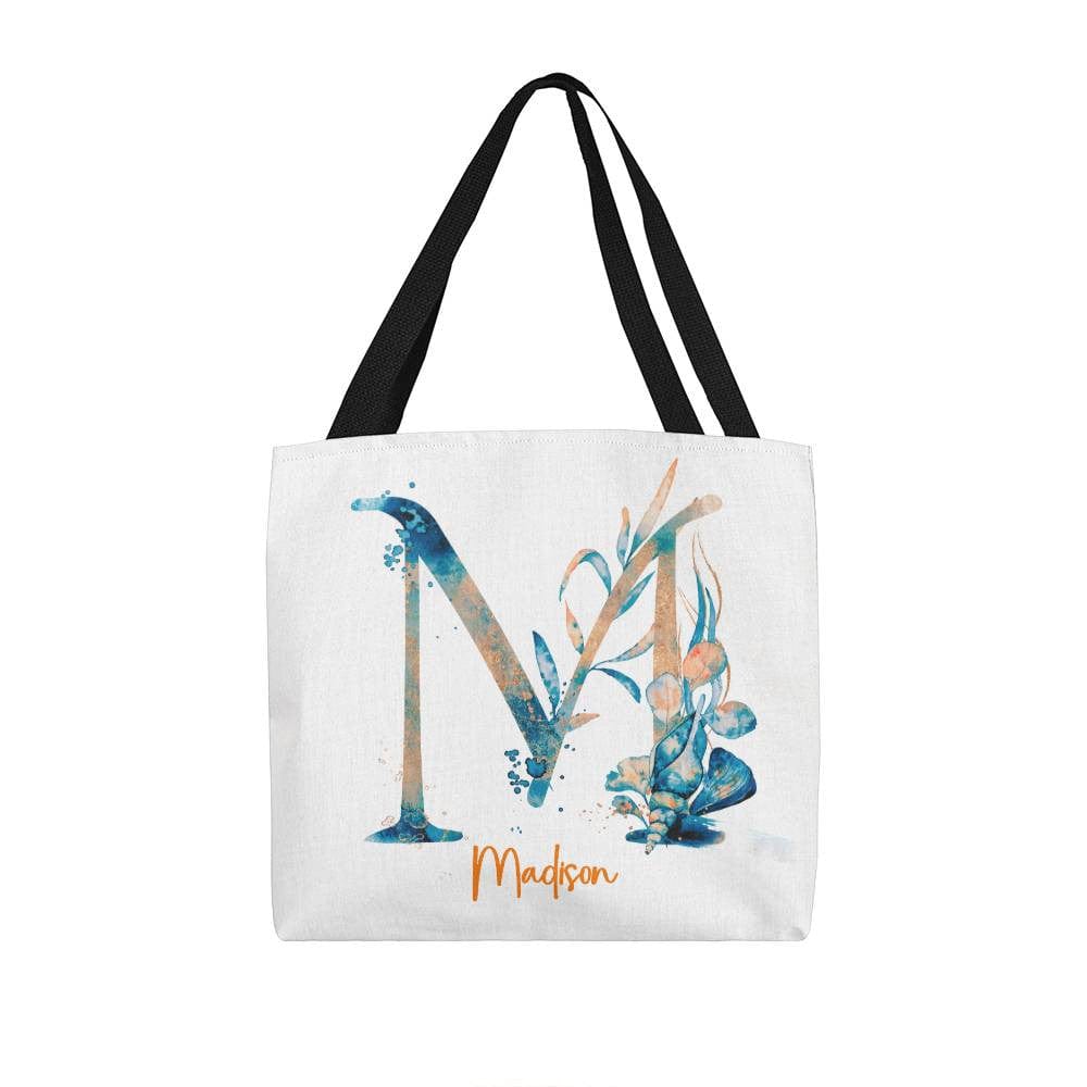 PERSONALIZABLE TOTE BAG | MONOGRAM - M | PERFECT GIFT for MOM, TEACHER, DAUGHTER