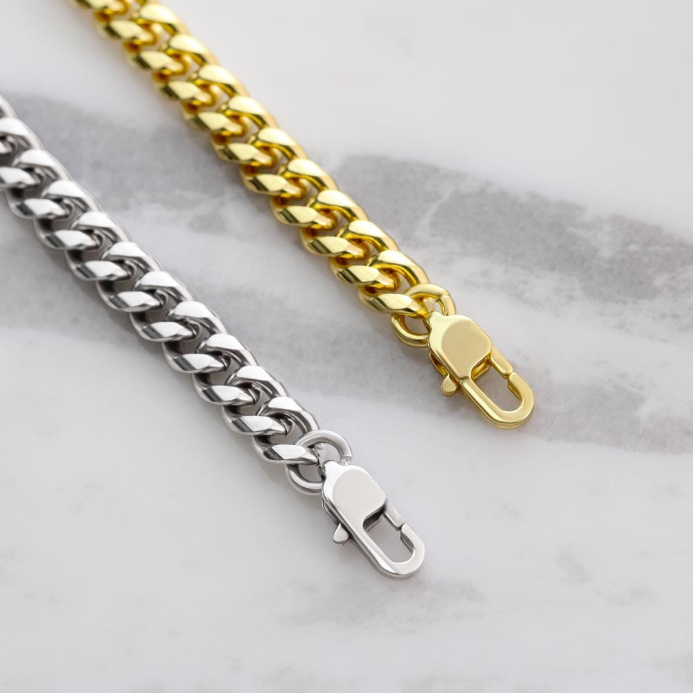 For DAD or STEPDAD | BIRTHDAY - FATHER'S DAY | Heartwarming Message with Cuban Link Chain