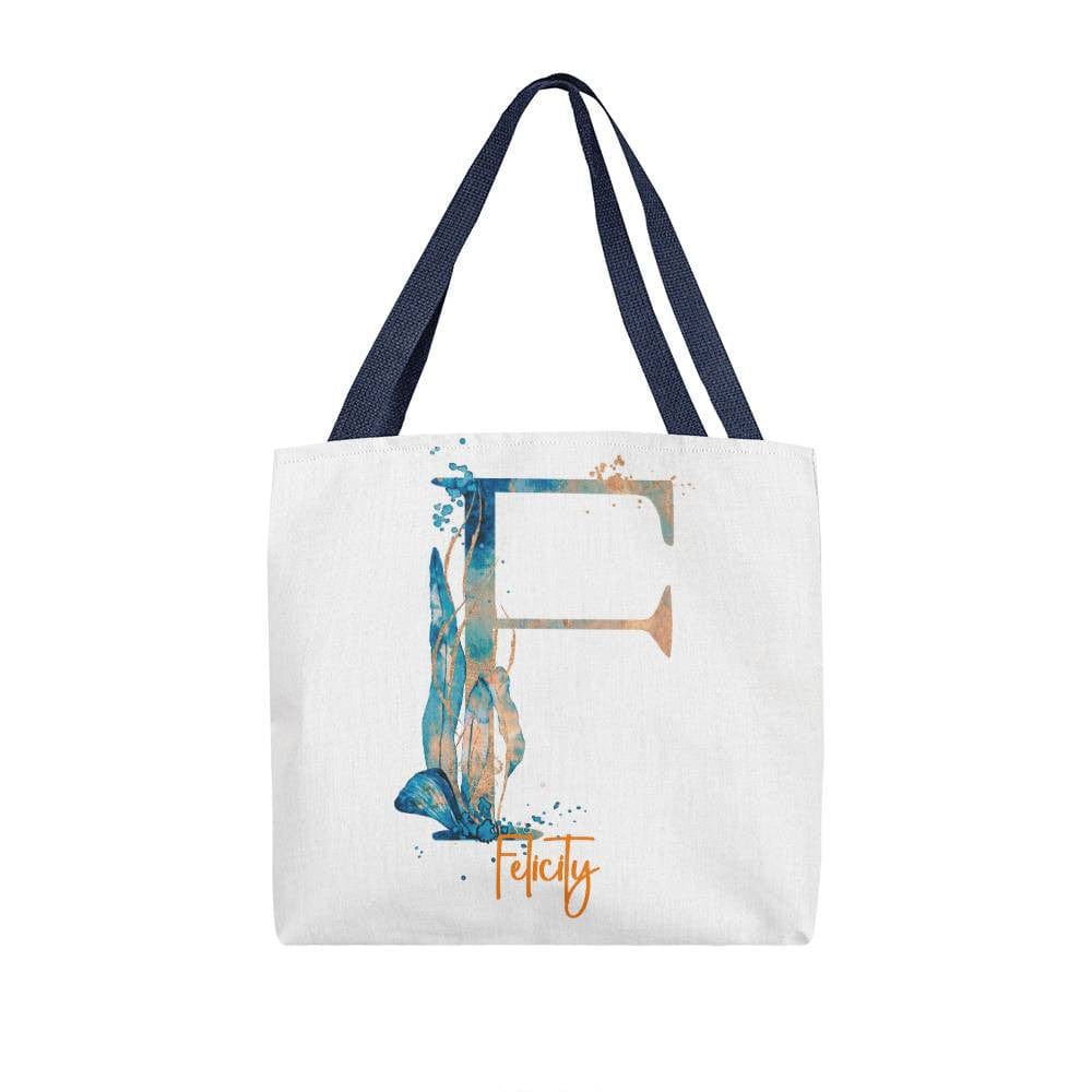 PERSONALIZABLE TOTE BAG | MONOGRAM - F | PERFECT GIFT for BFF, SISTER, CO-WORKER