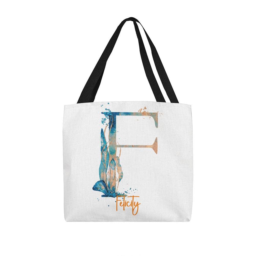 PERSONALIZABLE TOTE BAG | MONOGRAM - F | PERFECT GIFT for BFF, SISTER, CO-WORKER