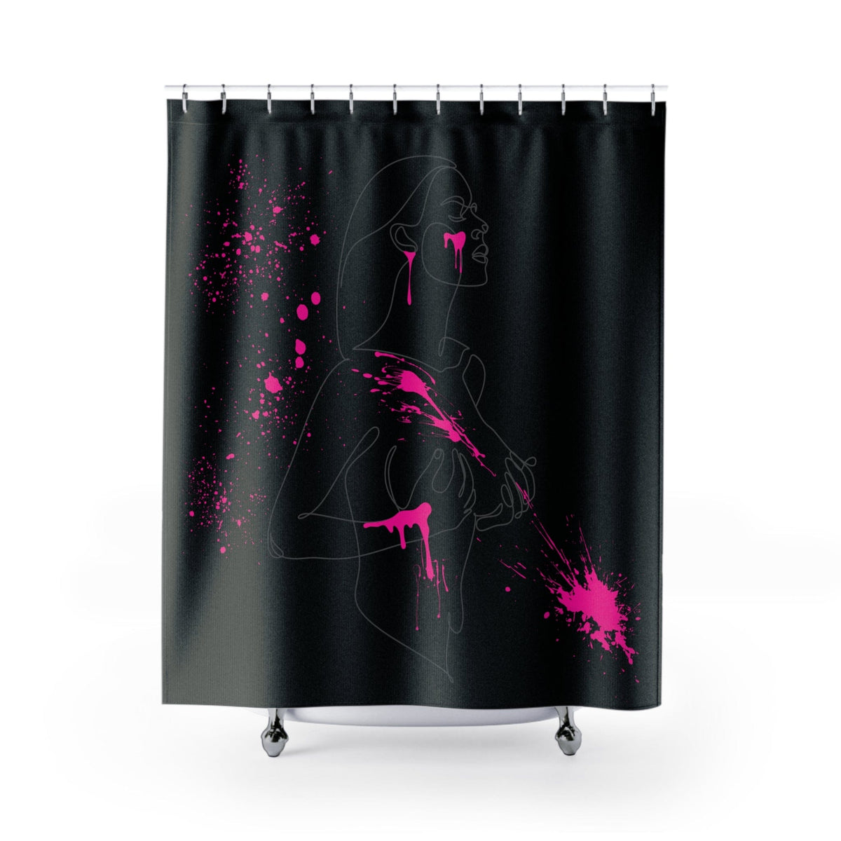 SUBTLE EROTICA - FLUIDITY | 18+ | SHOWER CURTAIN with Hot Pink Accents