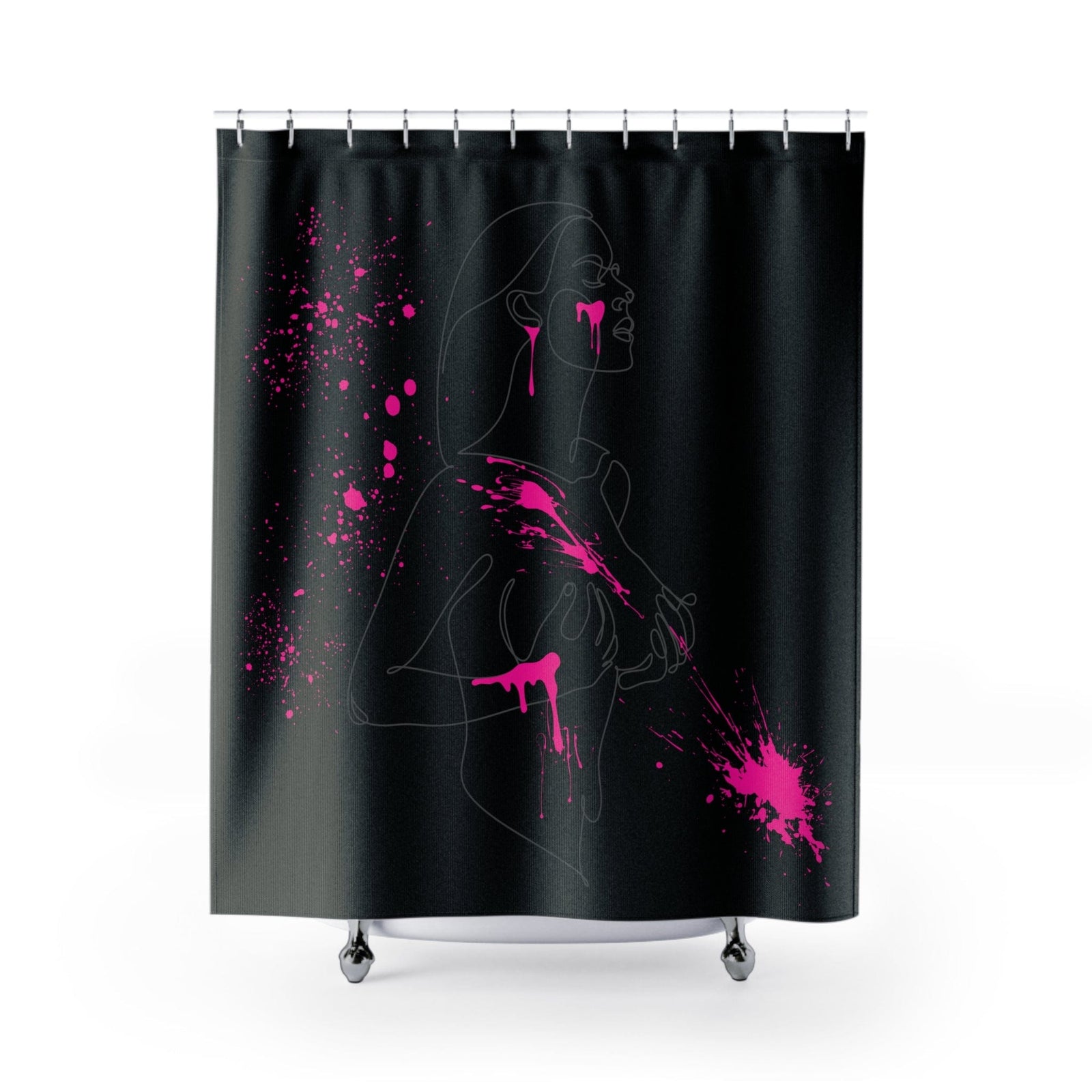 SUBTLE EROTICA - FLUIDITY | 18+ | SHOWER CURTAIN with Hot Pink Accents