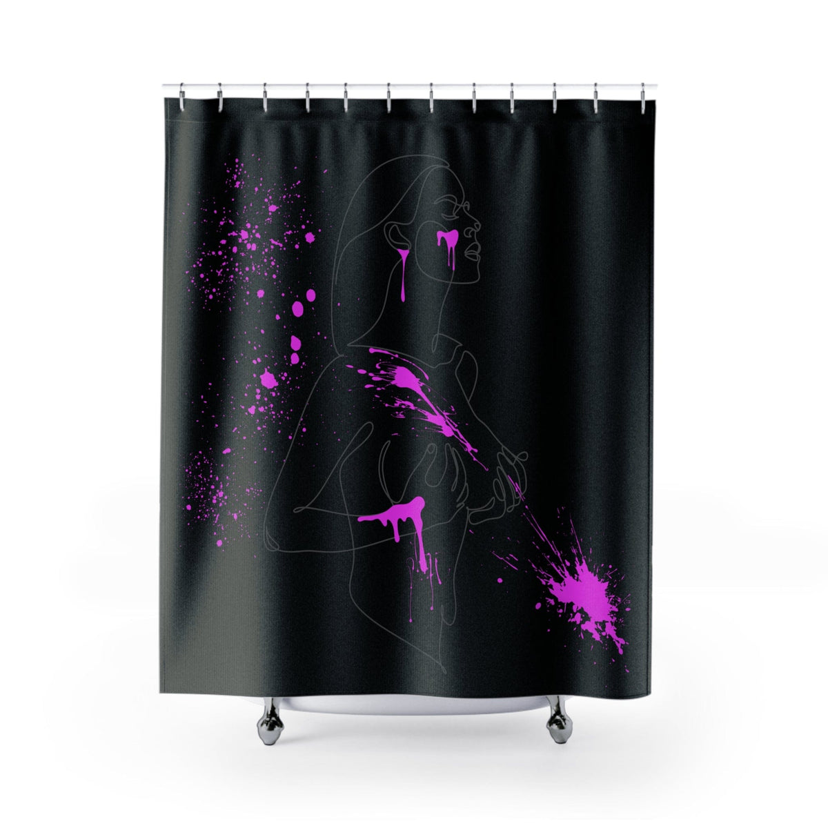 SUBTLE EROTICA - FLUIDITY | 18+ | SHOWER CURTAIN with Fuschia Accents