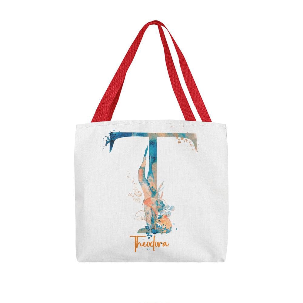 PERSONALIZABLE TOTE BAG | MONOGRAM - T | PERFECT GIFT for TEACHER, MOM, DAUGHTER