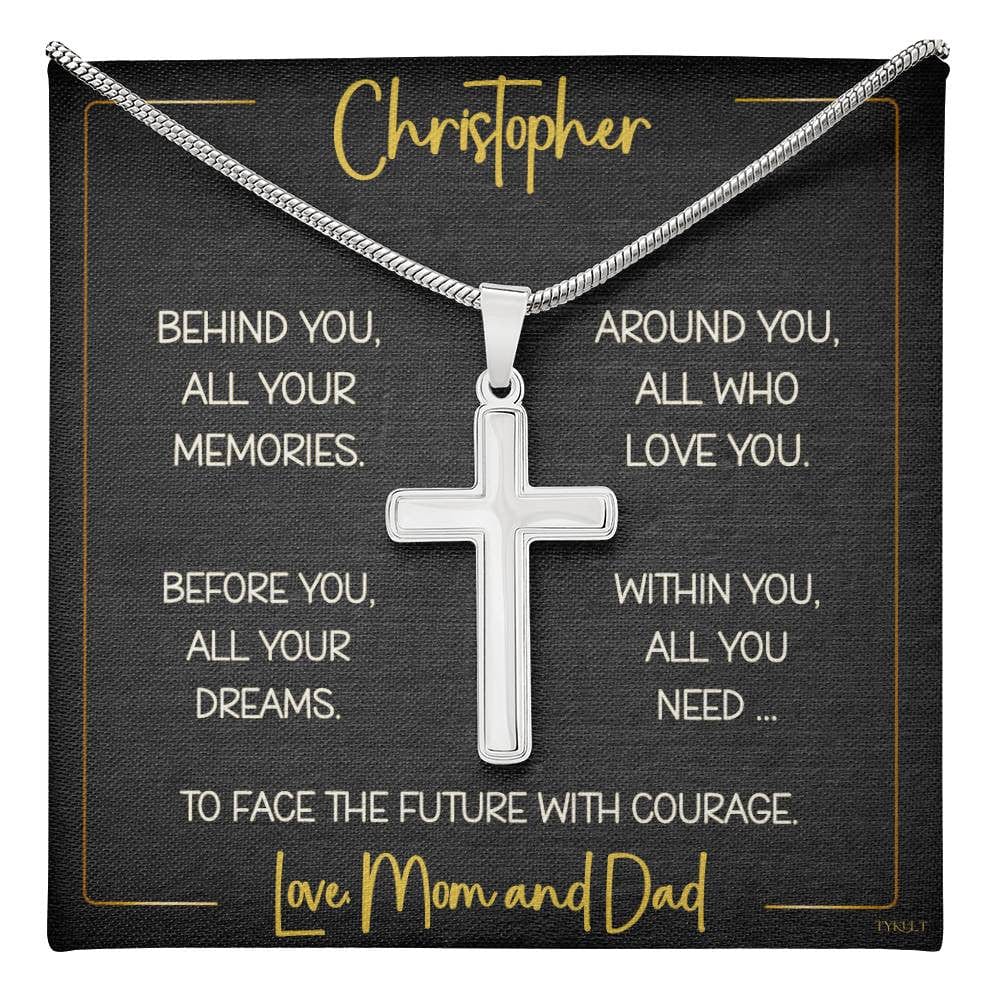 UNISEX - GIFT | Artisan-crafted CROSS NECKLACE with PERSONALIZABLE message