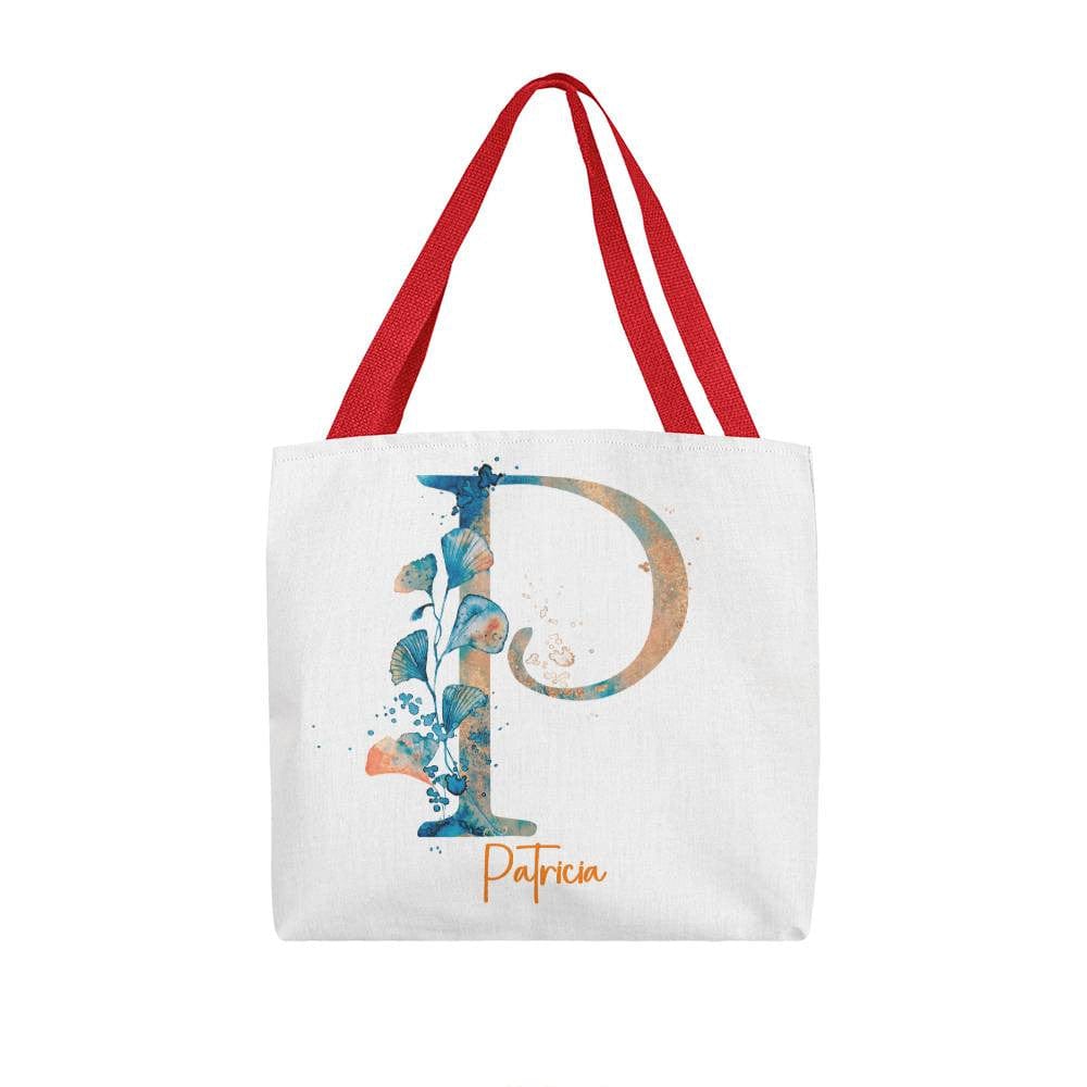 PERSONALIZABLE TOTE BAG | MONOGRAM - P | PERFECT GIFT for MOM, TEACHER, SISTER-in-LAW