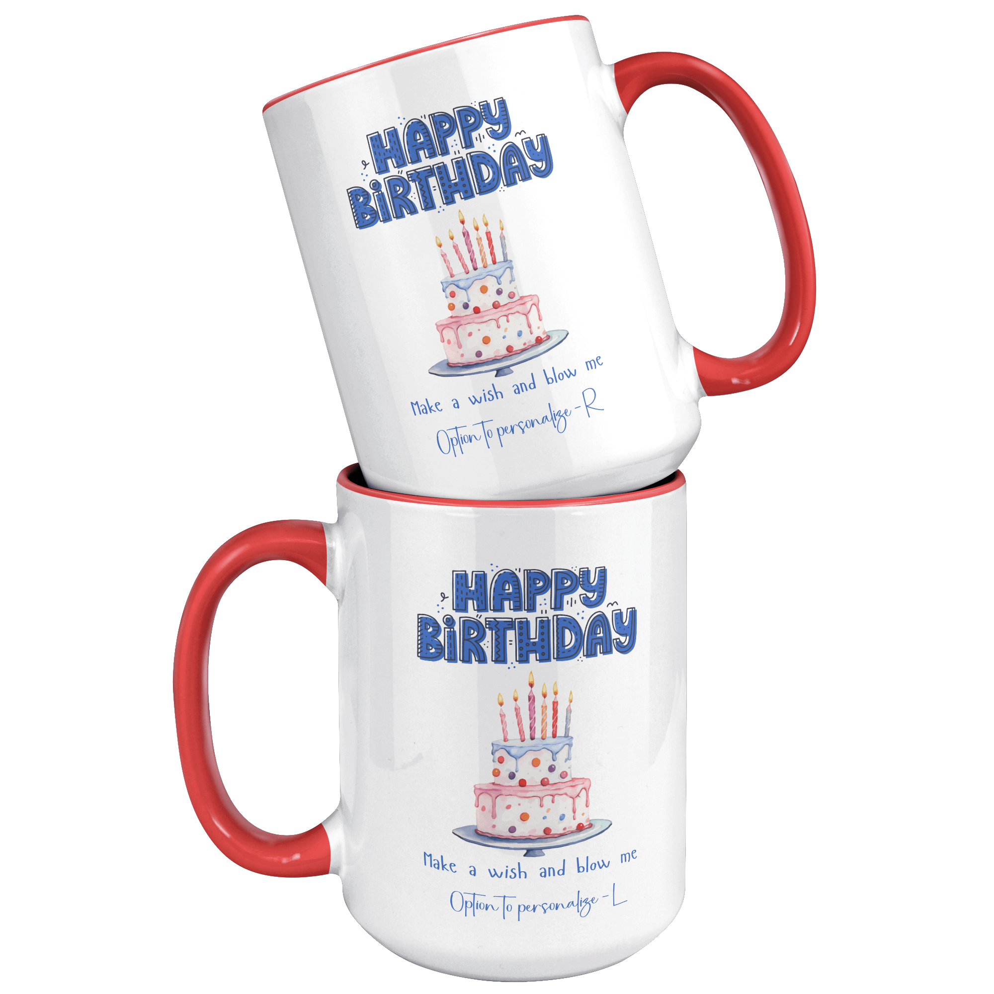 HAPPY BIRTHDAY - BLOW | 18+ | PERSONALIZABLE 15oz Two Tone MUG