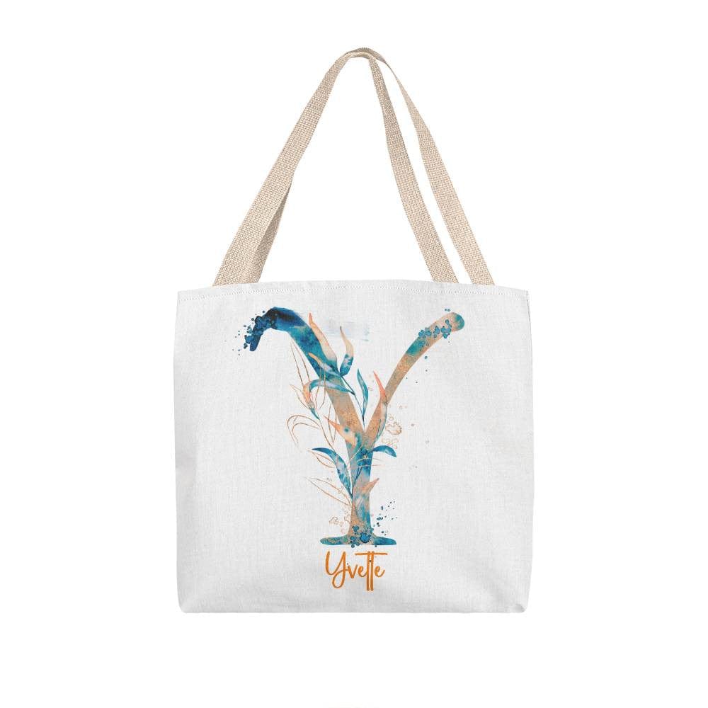 PERSONALIZABLE TOTE BAG | MONOGRAM - Y | PERFECT GIFT for FIANCEE, CO-WORKER, YOU