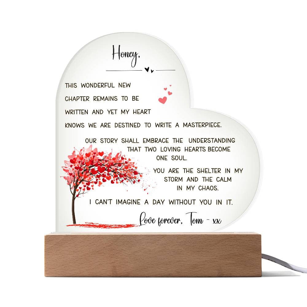 A HEART TOUCHING MESSAGE of LOVE and COMMITMENT | ACRYLIC HEART PLAQUE