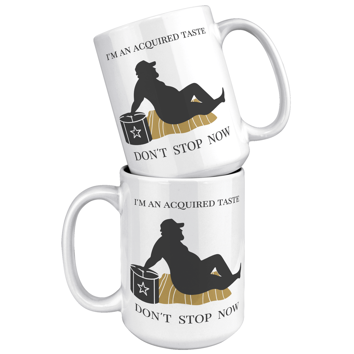 15 OZ NAUGHTY MUG - FUN GAG GIFT for HIM - I'M AN ACQUIRED TASTE