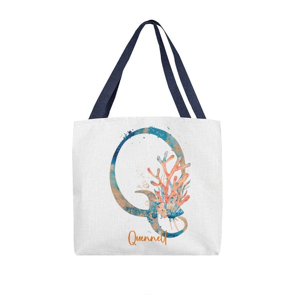 PERSONALIZABLE TOTE BAG | MONOGRAM - Q | PERFECT GIFT for SOULMATE, BFF, TEACHER