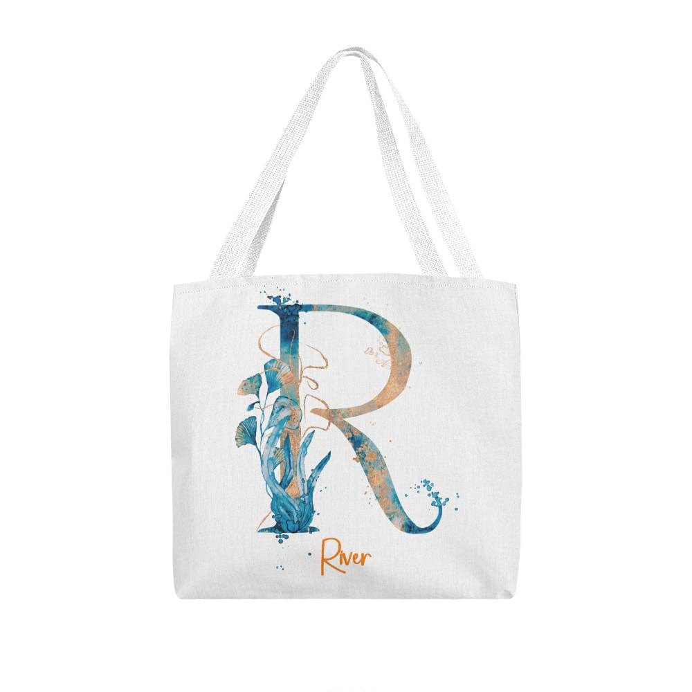 PERSONALIZABLE TOTE BAG | MONOGRAM - R | PERFECT GIFT for SISTER, SISTER-in-LAW, BFF