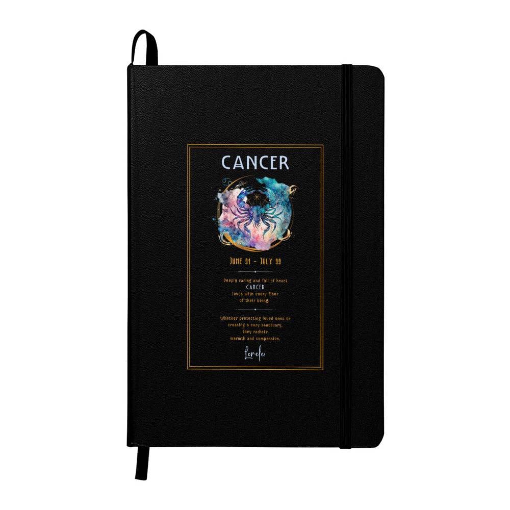 Personalized Cancer astrology journal featuring cosmic crab design, perfect for those who radiate warmth and create cozy sanctuaries