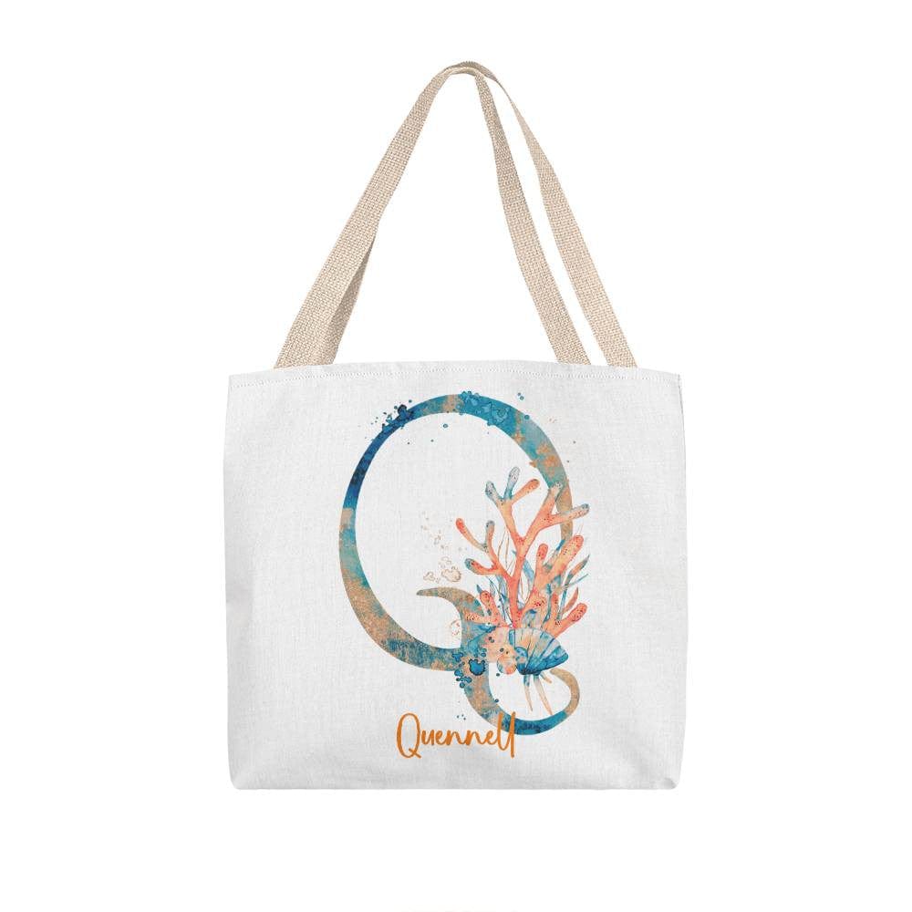 PERSONALIZABLE TOTE BAG | MONOGRAM - Q | PERFECT GIFT for SOULMATE, BFF, TEACHER