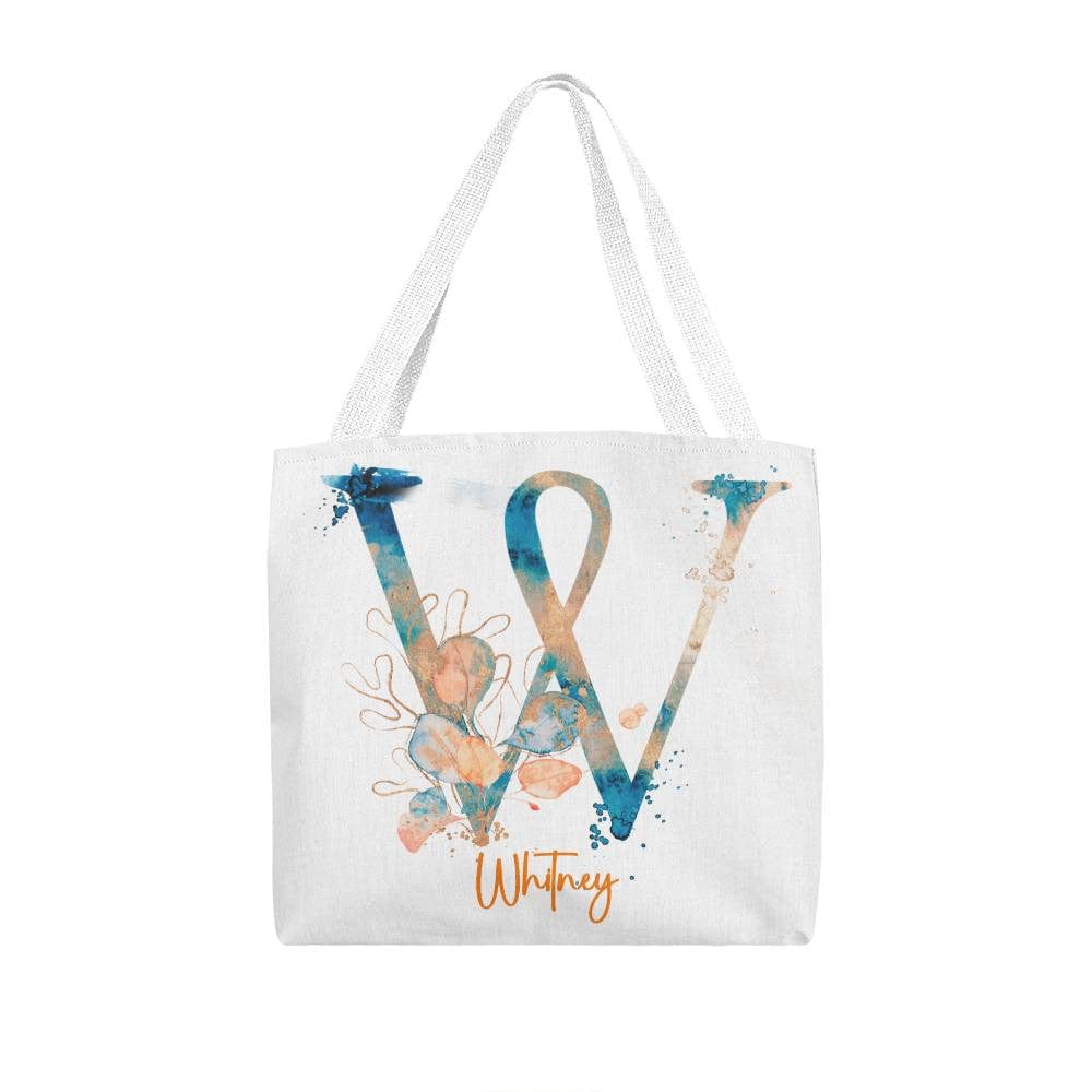 PERSONALIZABLE TOTE BAG | MONOGRAM - W | PERFECT GIFT for WIFE, SISTER-in-LAW, BFF