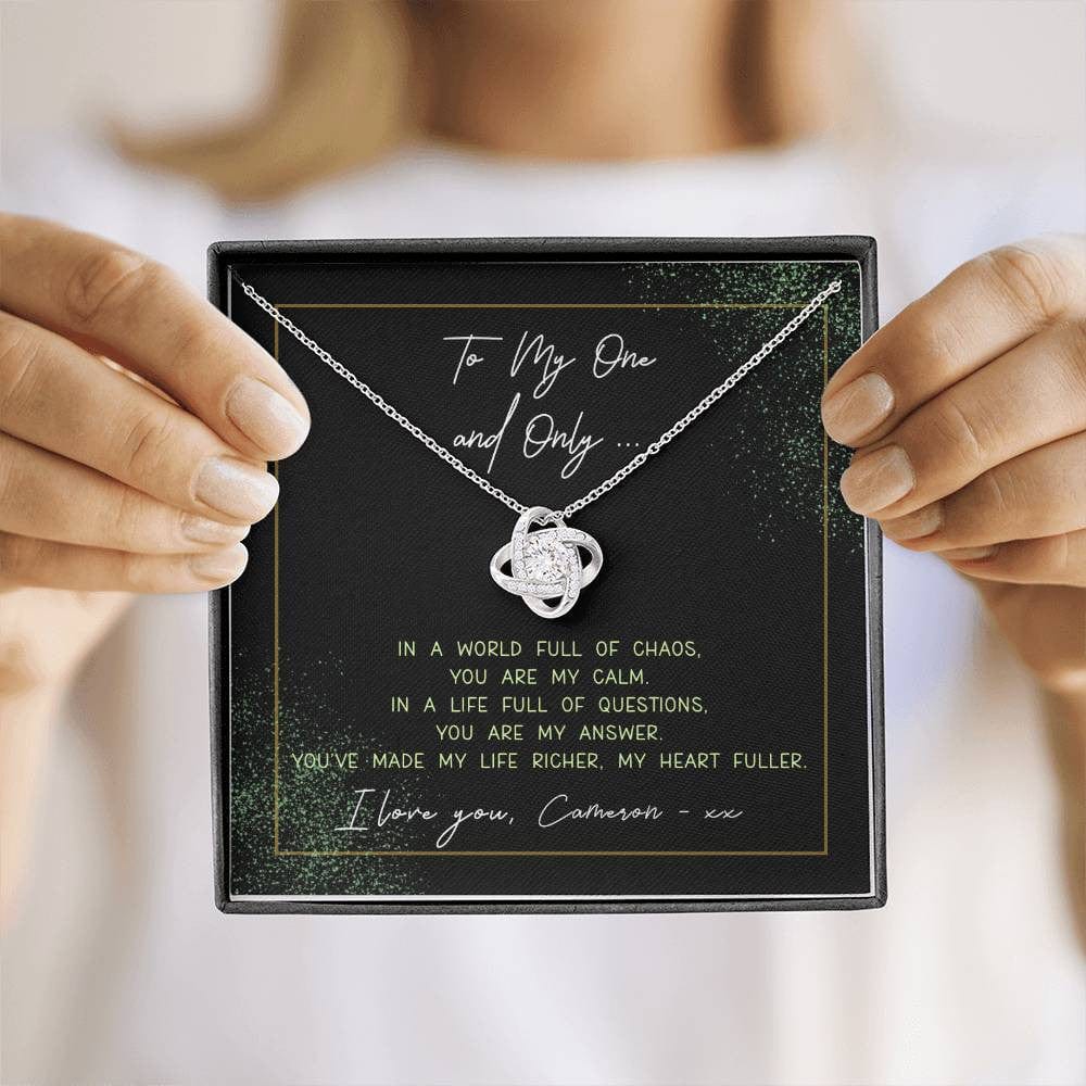 YOU'VE MADE MY LIFE RICHER | Personalized Message | LOVE KNOT NECKLACE