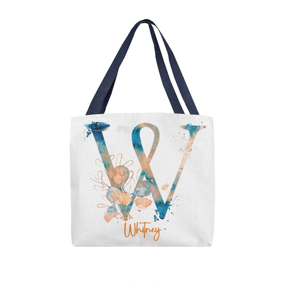 PERSONALIZABLE TOTE BAG | MONOGRAM - W | PERFECT GIFT for WIFE, SISTER-in-LAW, BFF