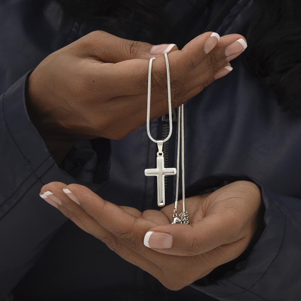 UNISEX - GIFT | Artisan-crafted CROSS NECKLACE with PERSONALIZABLE message