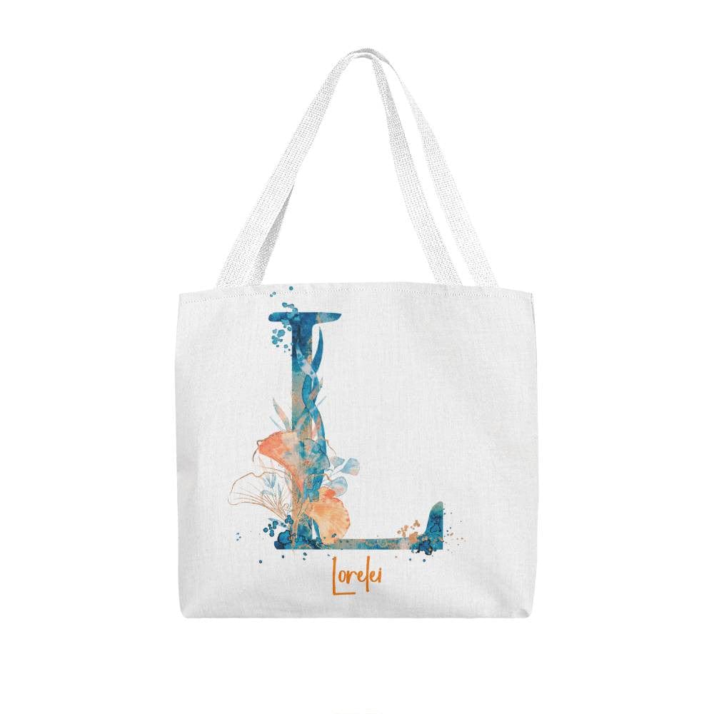 PERSONALIZABLE TOTE BAG | MONOGRAM - L | PERFECT GIFT for GRANDMA, YOU, DAUGHTER