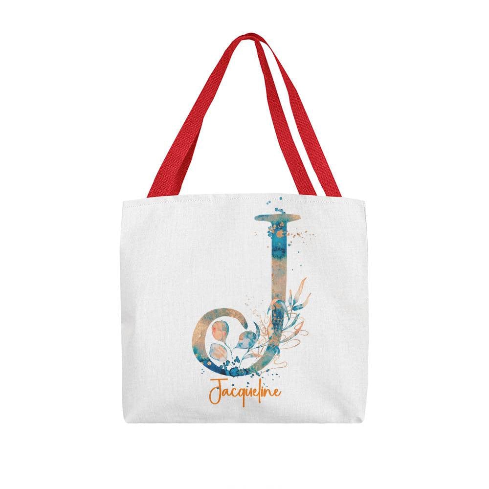 PERSONALIZABLE TOTE BAG | MONOGRAM - J | PERFECT GIFT for BFF, TEACHER, CO-WORKER